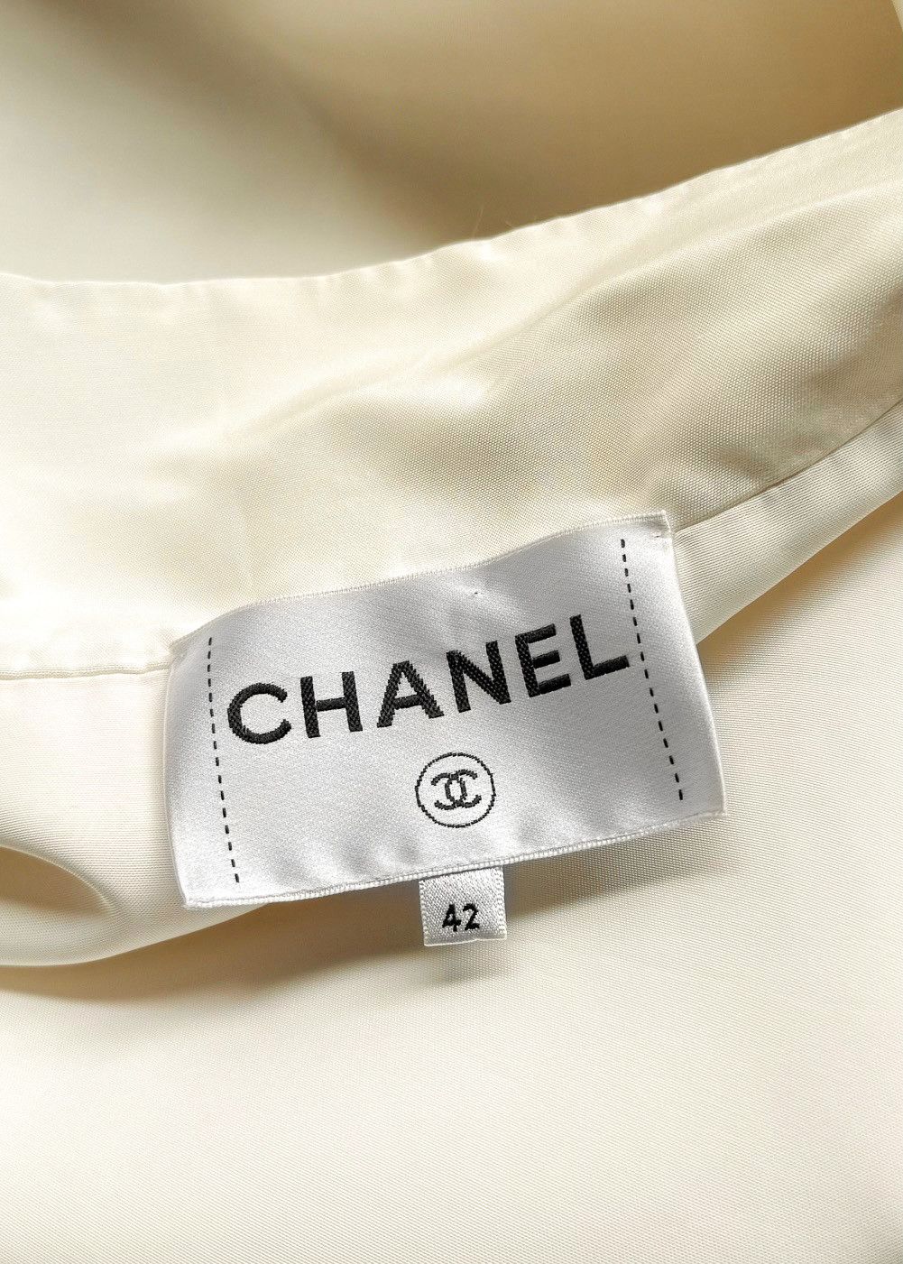 Chanel Chanel Ivory Satin Bomber Jacket Size M / US 6-8 / IT 42-44 - 8 Thumbnail