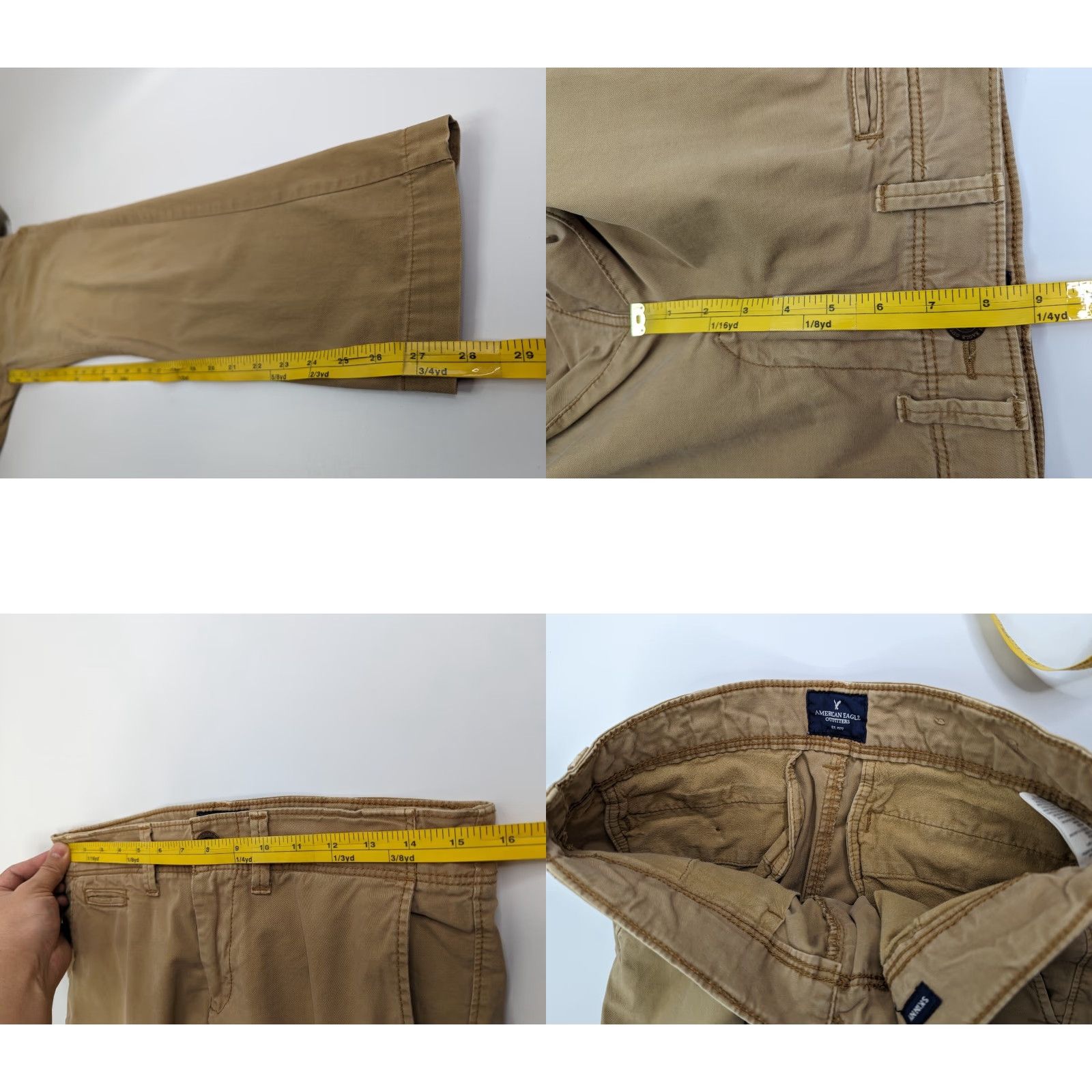 American Eagle Outfitters American Eagle Outfitters Pants Slim Chino Men 30 Beige Skinny 28 Inseam 30x28 Knit Cotton Blend Zip Flat Front Casual Vintage: No Size US 30 / EU 46 - 8 Thumbnail