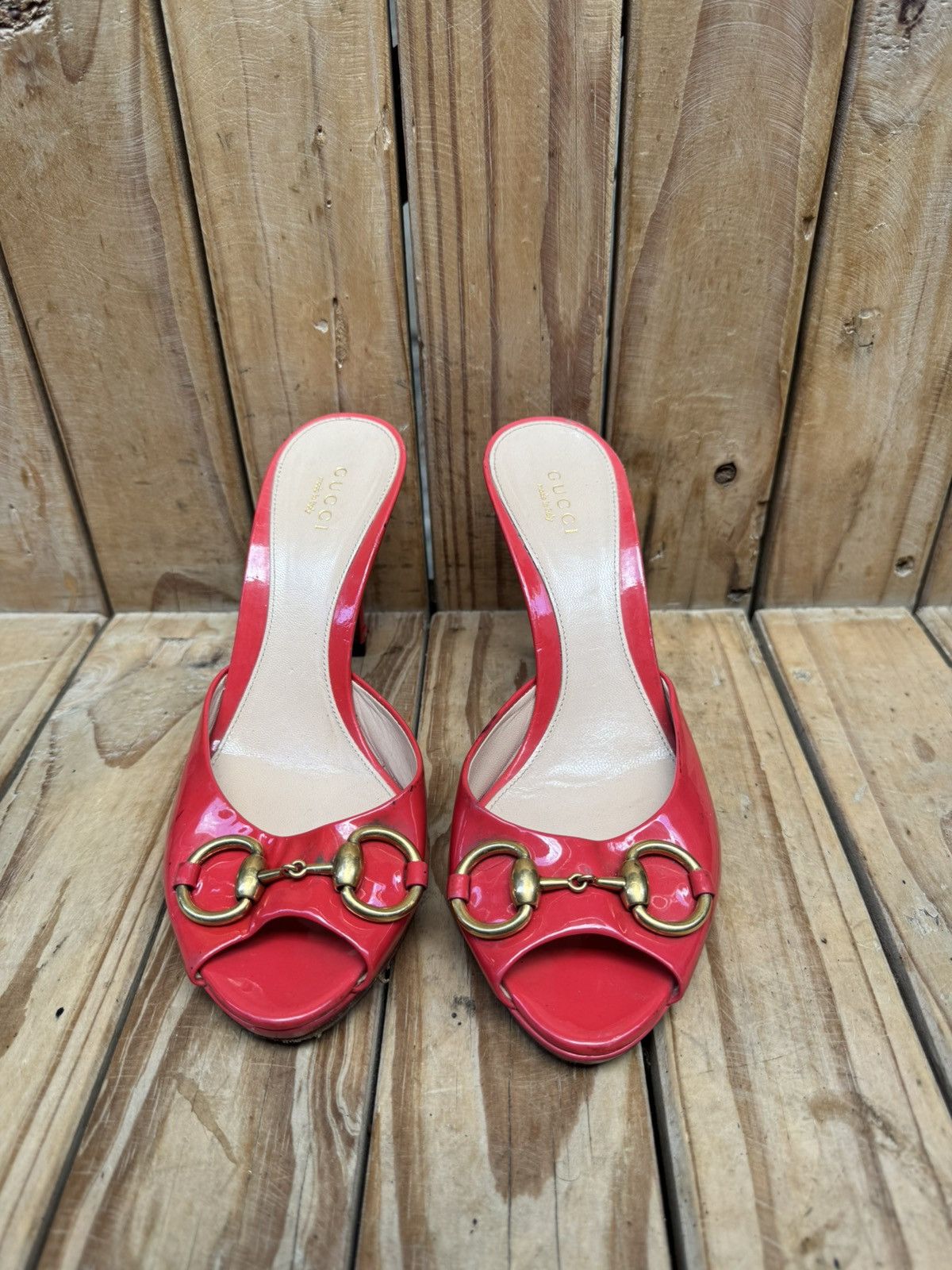 Gucci Gucci Red women’s slip on patent leather heels EUR 37.5 Size US 7.5 / IT 37.5 - 1 Thumbnail