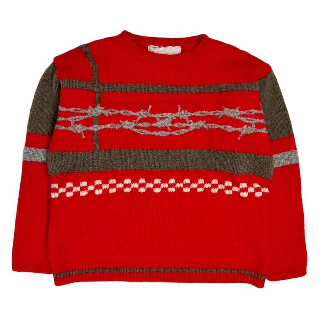 image of Undercover Aw1996 Barbed Wire Knit in Red, Men's (Size Small)