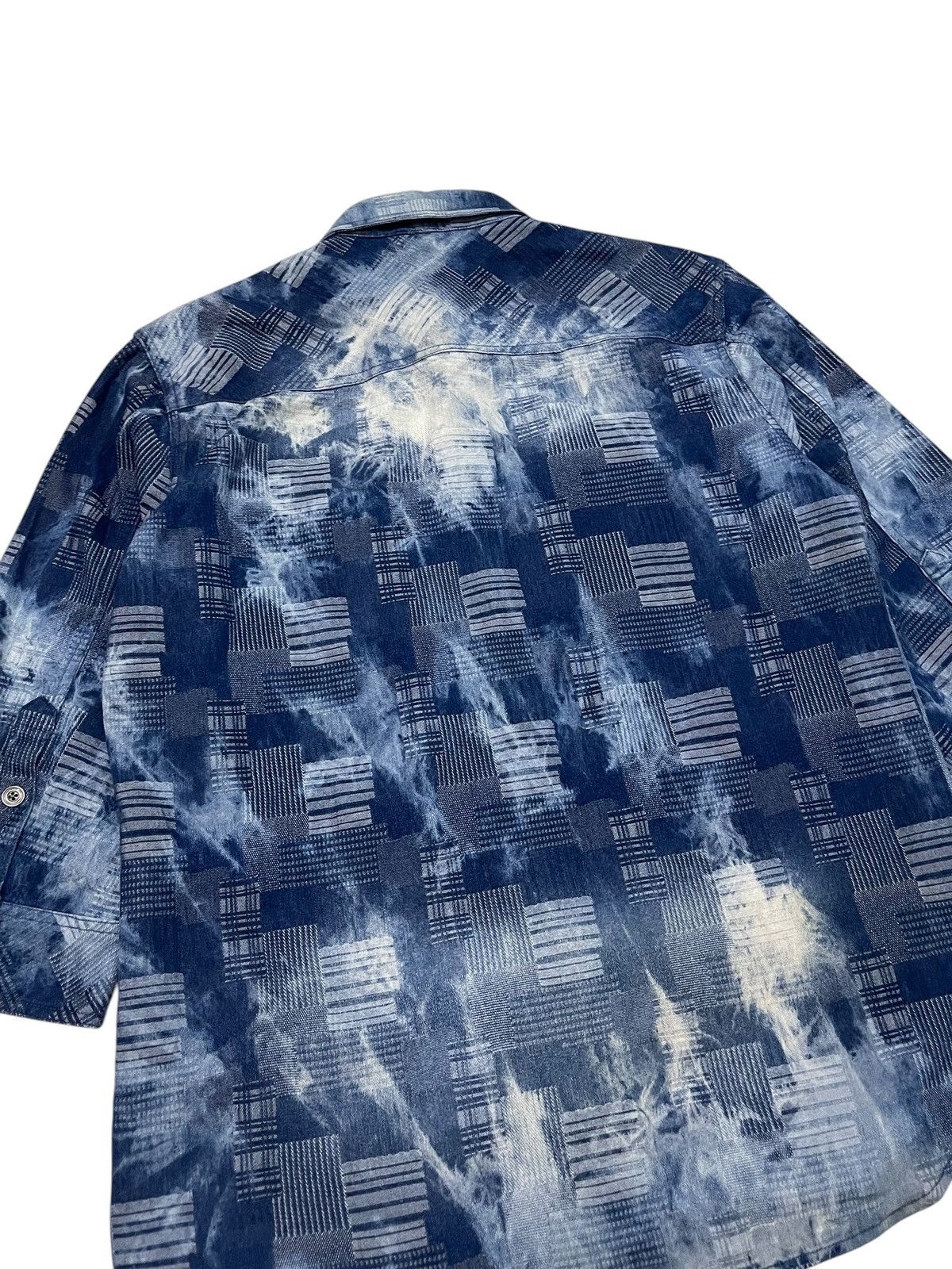 semanticdesign Semantic Design Patchwork Acid Wash Western Denim Shirt Size US L / EU 52-54 / 3 - 4 Thumbnail