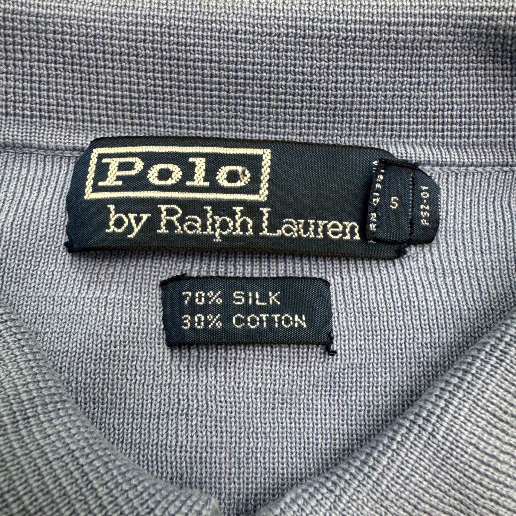 Polo Ralph Lauren VINTAGE Polo Ralph Lauren Polo Shirt Womens Medium Blue Knit Cotton Silk 90s Preppy Retro Casual Shirt Size M / US 6-8 / IT 42-44 - 7 Thumbnail