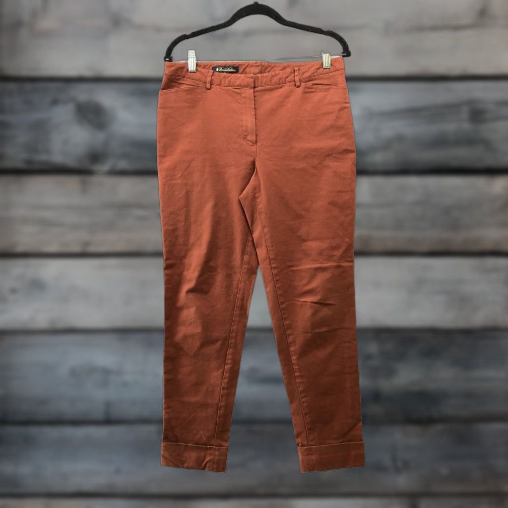 Brooks Brothers Brooks Brothers Chino Pants Womens Size 8 Tan Brown Slim Fit Mid Rise Flat Front Twill Cotton Blend Easier Size 30" / US 8 / IT 44 - 1 Thumbnail