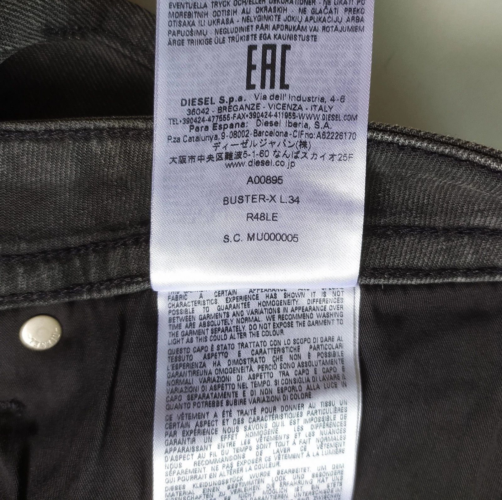 Diesel Diesel BUSTER-X L.34 MENS JEANS T/9788 Size US 34 / EU 50 - 9 Thumbnail