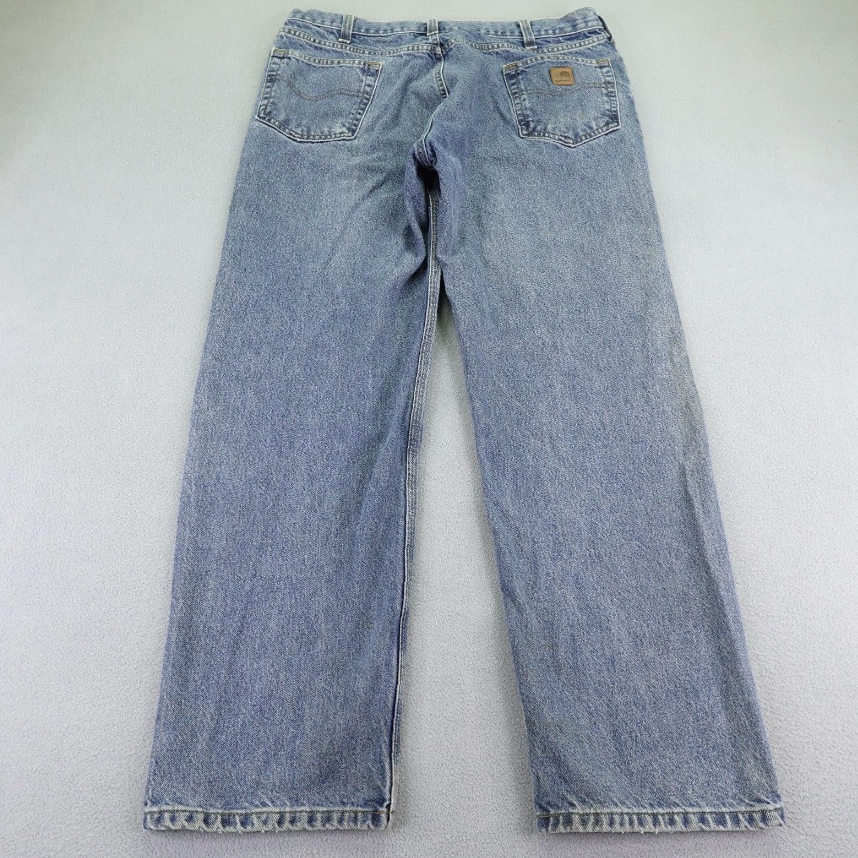Carhartt VINTAGE Carhartt Jeans Mens 40x32 Blue Denim Relaxed Fit Straight Leg Utility Workwear Size US 38 / EU 54 - 6 Thumbnail