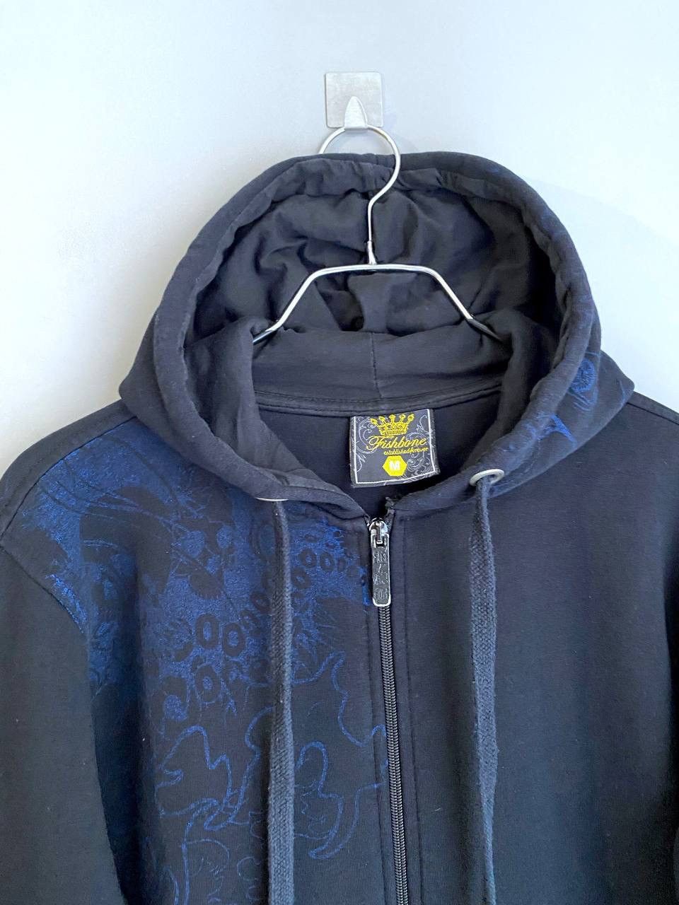 Vintage Vintage Fishbone Skull Graphic Print Y2K Zip Hoodie, Size M Size US M / EU 48-50 / 2 - 6 Thumbnail