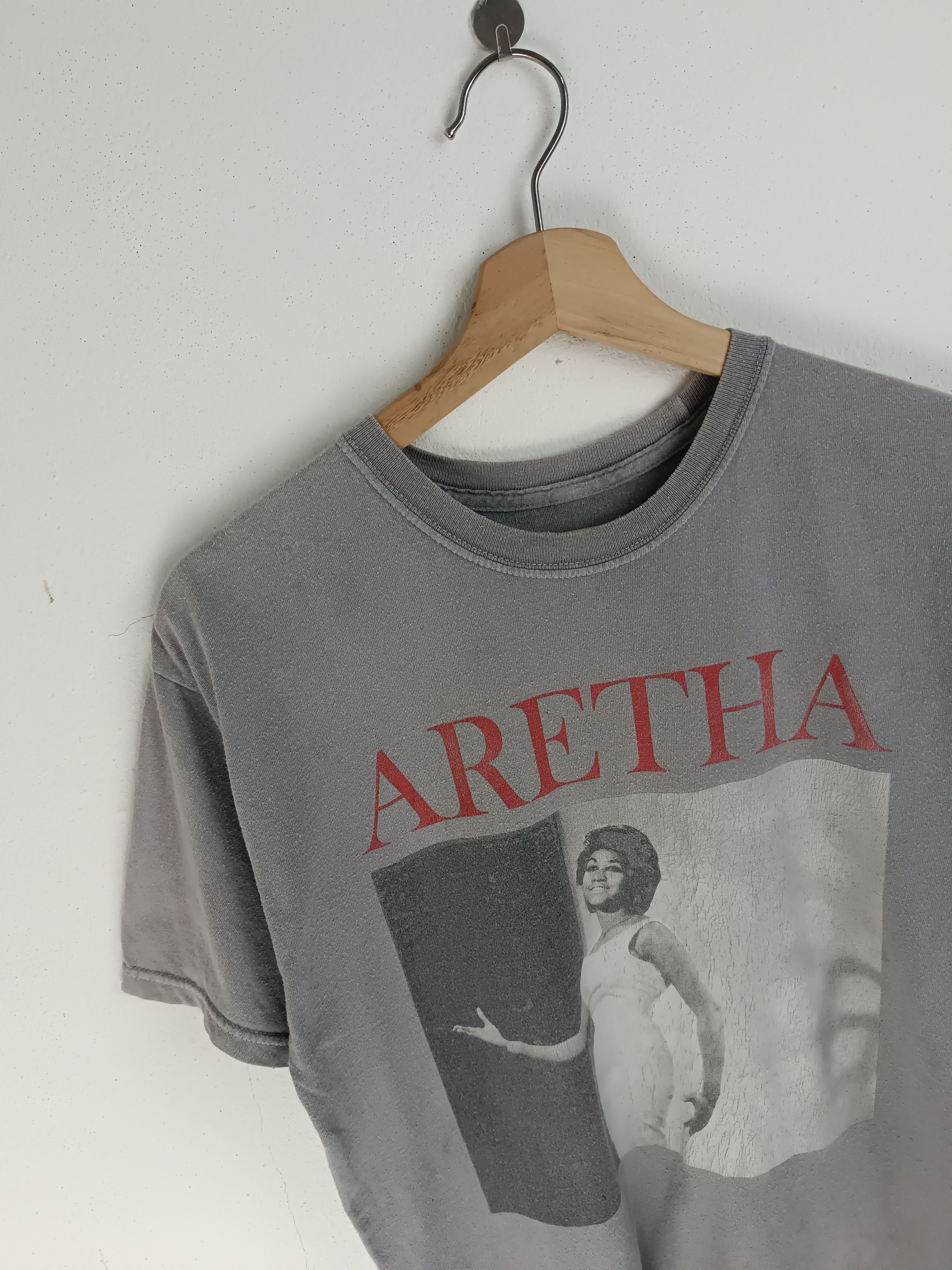 Rap Tees THRASHED FADED VINTAGE ARETHA FRANKLIN whitney stevie gaye Size US M / EU 48-50 / 2 - 5 Thumbnail