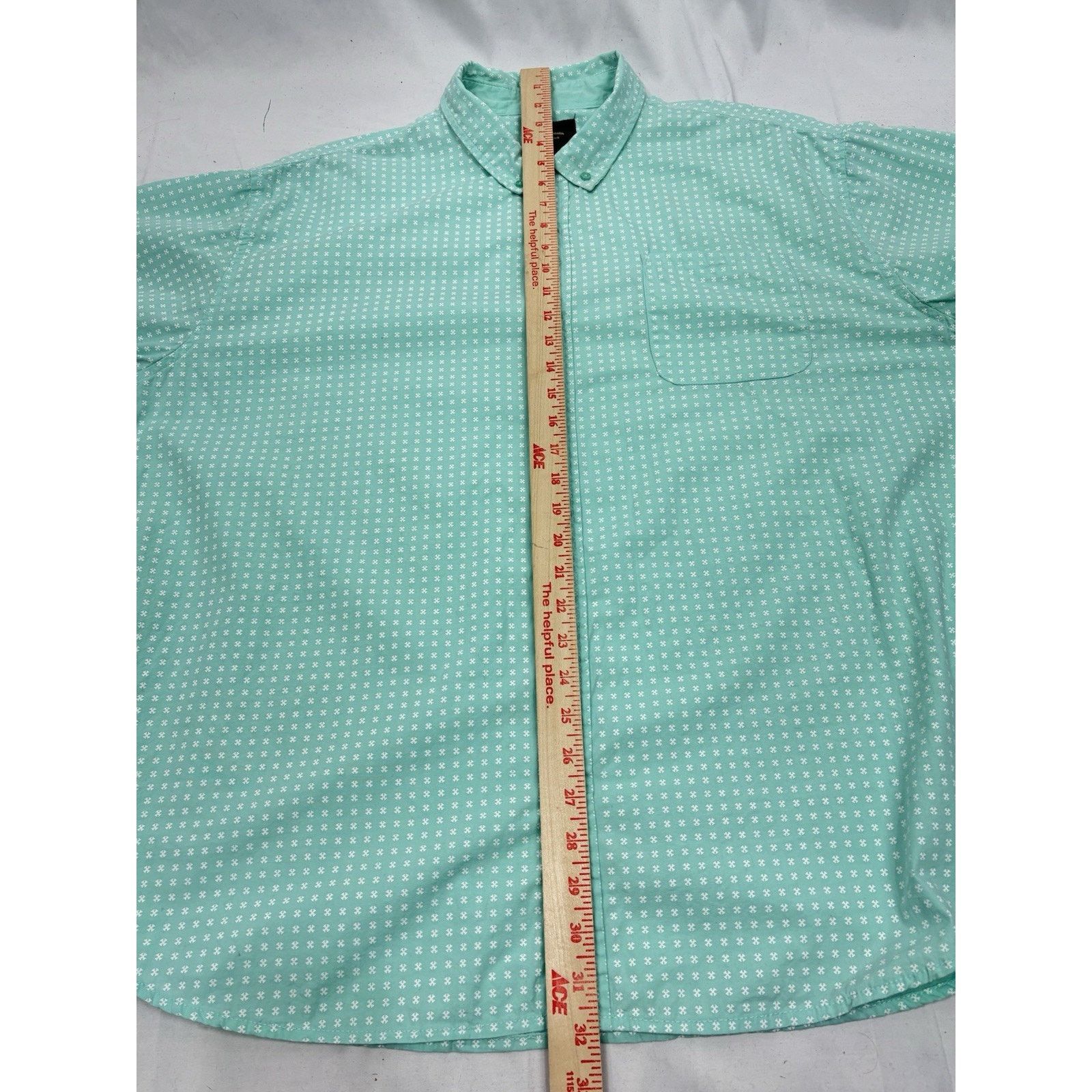 Other Men's Six Lincoln New York Blue Green 3X SS Button Shirt Size US XXL / EU 58 / 5 - 3 Thumbnail