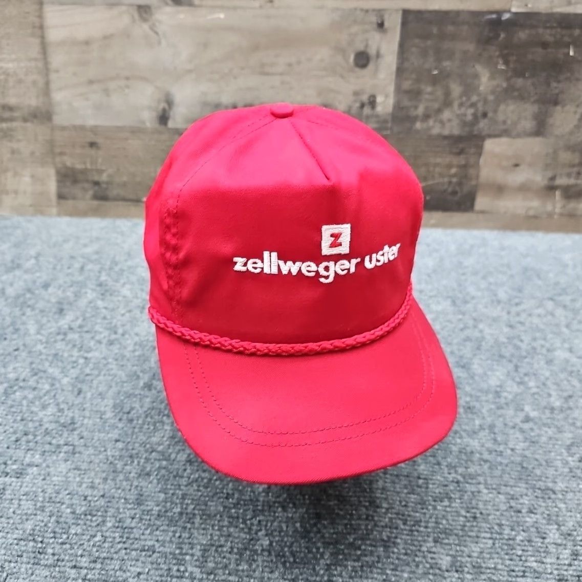 Roper VINTAGE Hat USA Red Zellweger Uster Cap One Size Men Adjustable Thick Rope Bill Green under Brim Size ONE SIZE - 6 Thumbnail
