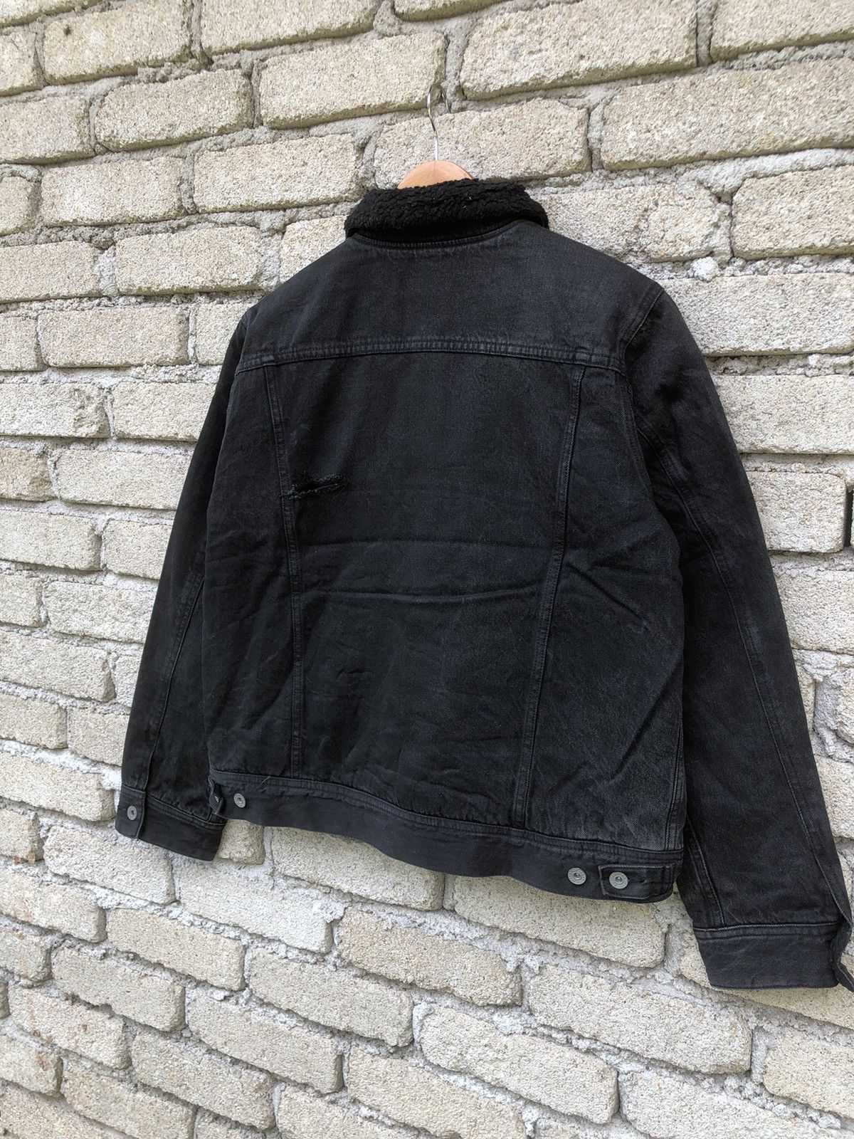 Vintage Vintage 90s Sunfaded Gu Jeans Sherpa Trucker Jeans Jacket Size US L / EU 52-54 / 3 - 14 Thumbnail