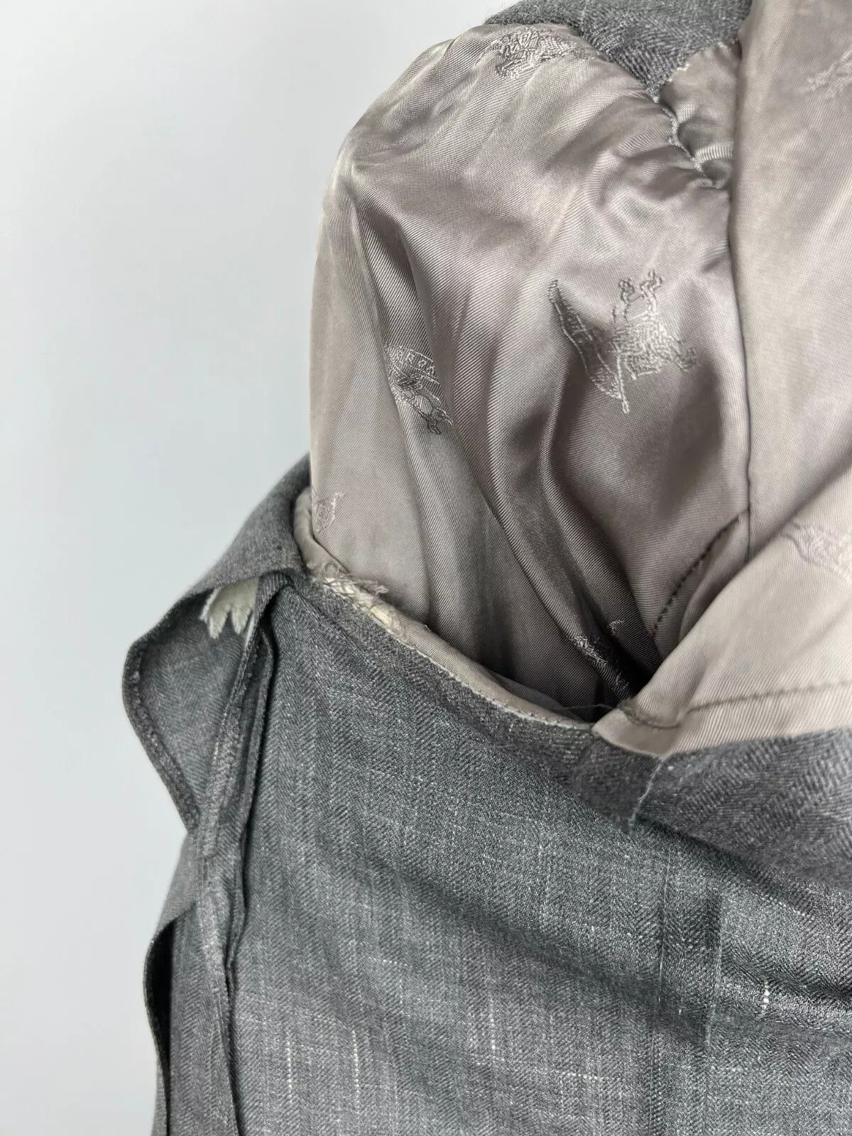 Burberry Burberry London Men's Grey Half Lined Wool Linen Silk Blazer Size 46R - 12 Thumbnail