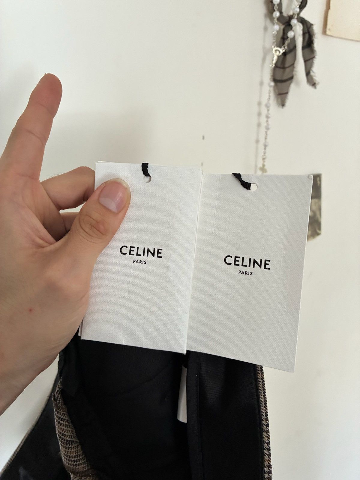 Celine FW23 ‘Prince of Wales’ Checkered Dylan Trousers Size US 35 - 7 Thumbnail