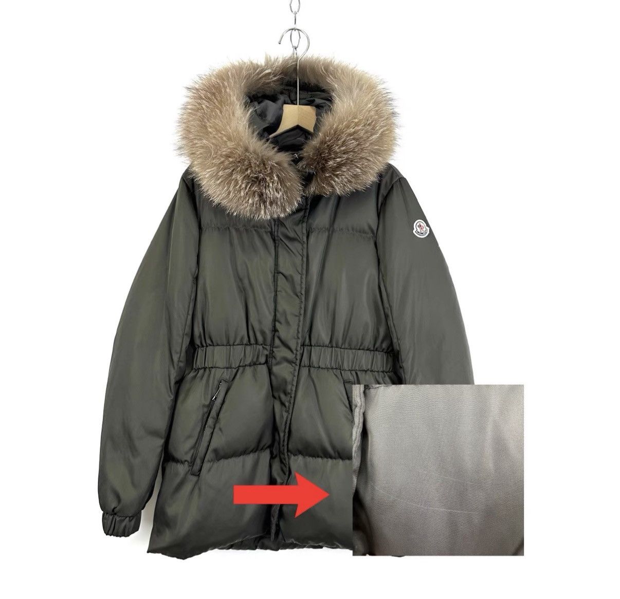 Moncler Moncler Army Green Waist Hooded Sleeve Logo Down Jacket K12 Size XS / US 0-2 / IT 36-38 - 7 Thumbnail