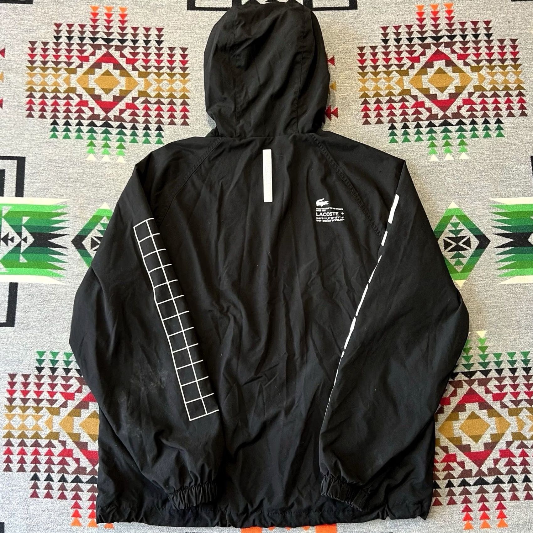 Lacoste Lacoste Hooded Jacket Mens Large Black Full Zip Lined L C8 Size US L / EU 52-54 / 3 - 2 Thumbnail