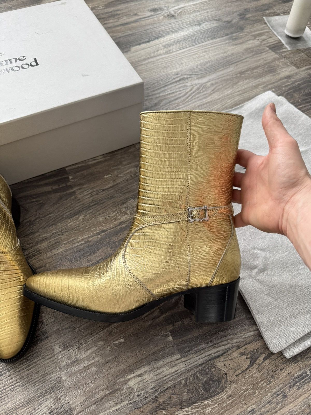 Vivienne Westwood NWD - Vivienne Westwood Gold tone Snake Western Boots Size US 11 / IT 41 - 6 Thumbnail