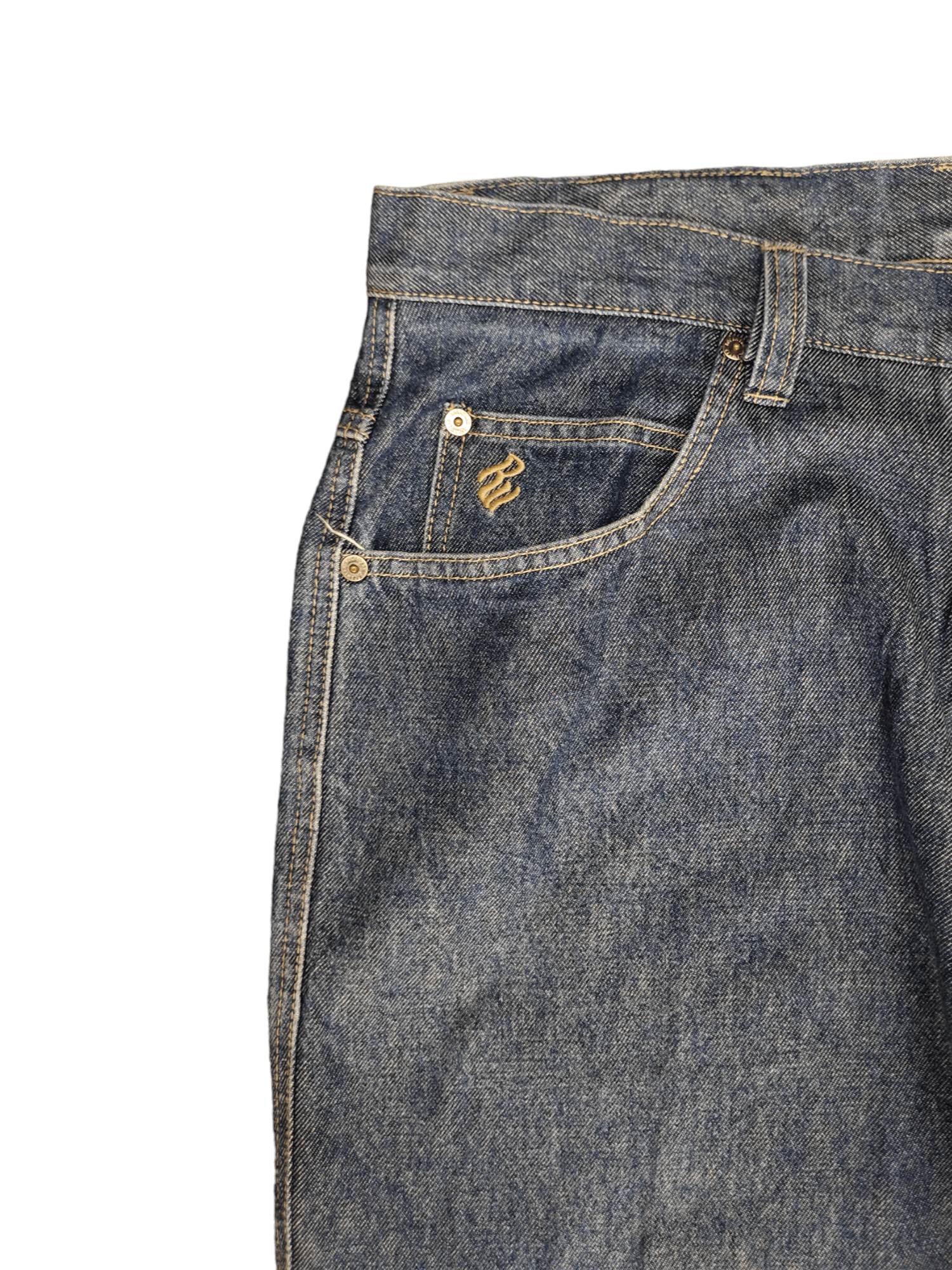 Rocawear Baggy Jeans Rocawear Distress Embroidered Wide Leg Denim Y2k Size US 35 - 10 Thumbnail