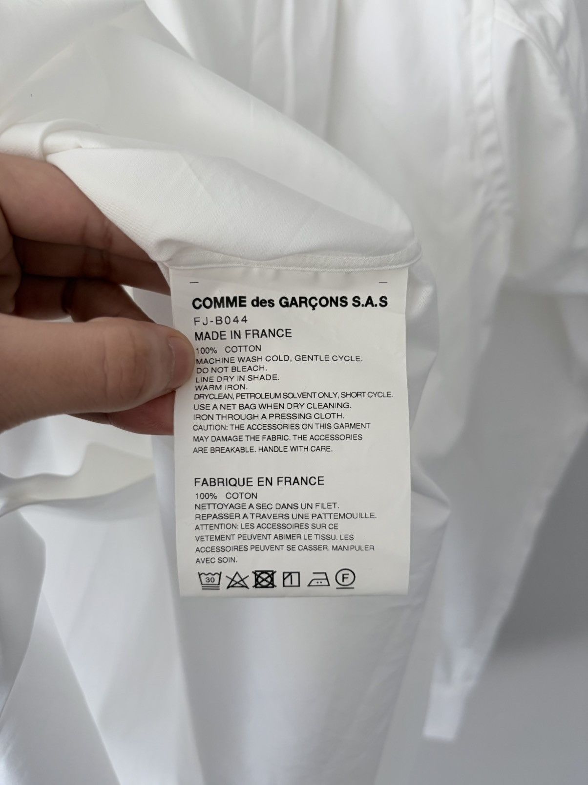 Comme des Garcons SHIRT Comme des Garçons SHIRT Silver Grommet Detail White Shirt Size US M / EU 48-50 / 2 - 5 Thumbnail