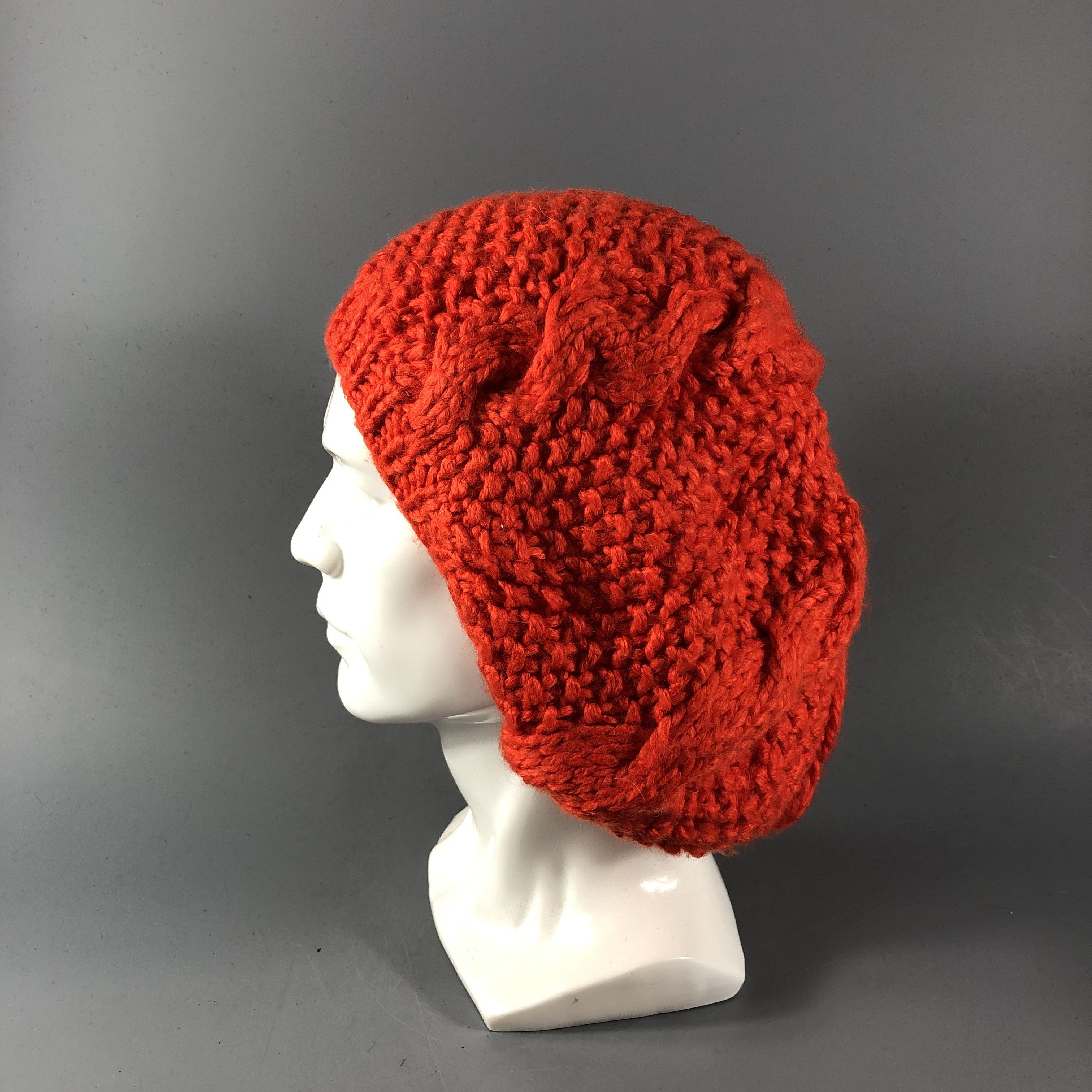 image of Divided Cable Knit Slouchy Beanie Snowcap B663, Men's