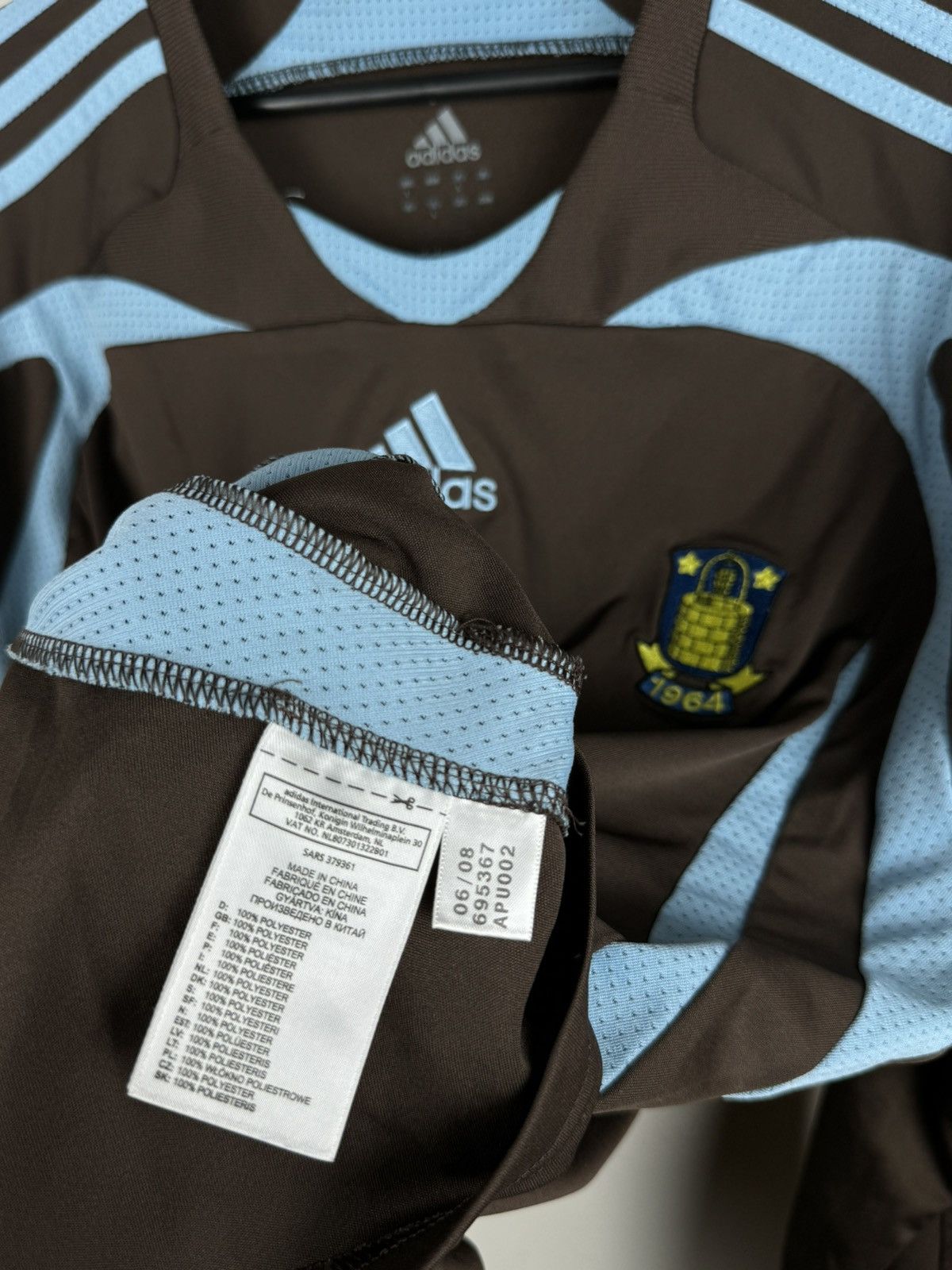 Adidas Football Adidas Brondby Away 2007/09s t-shirt original item Size US L / EU 52-54 / 3 - 4 Thumbnail