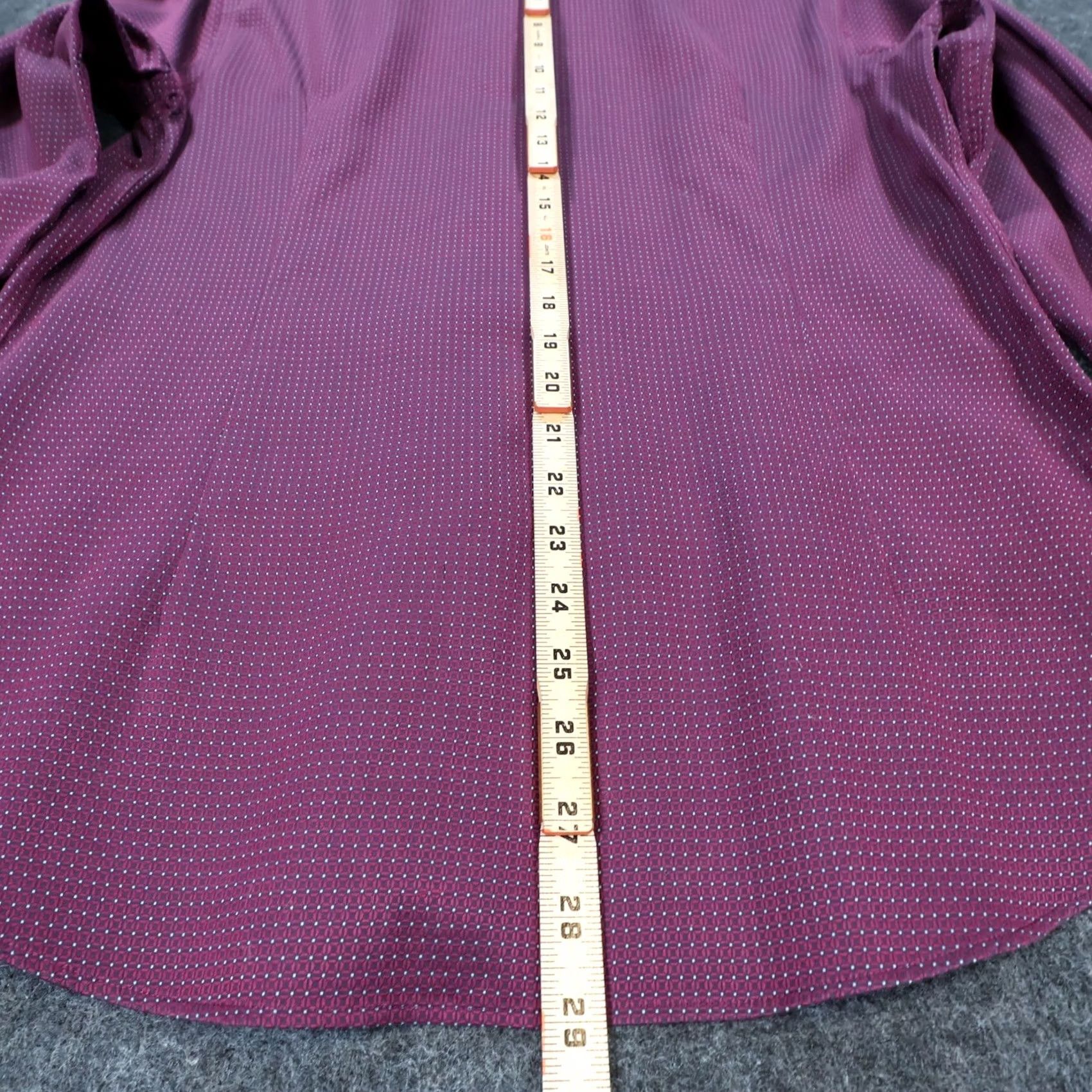 Murano Murano Button Down Shirt Mens Medium Burgundy Slim Fit Geometric 100% Cotton Size US M / EU 48-50 / 2 - 5 Thumbnail