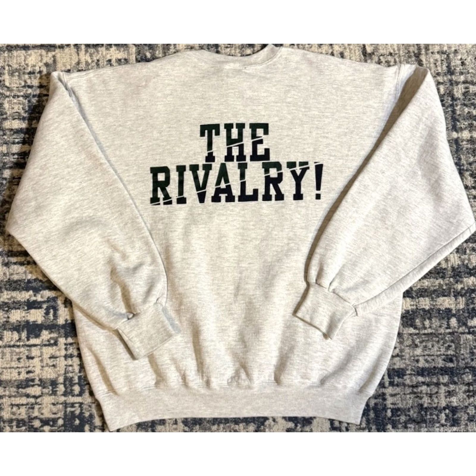 Russell Athletic VINTAGE Russell Athletic Sweatshirt XL Graphic Print 90s Spartans Vs. Wolverines Crew Neck Men Gray Size US XL / EU 56 / 4 - 6 Thumbnail