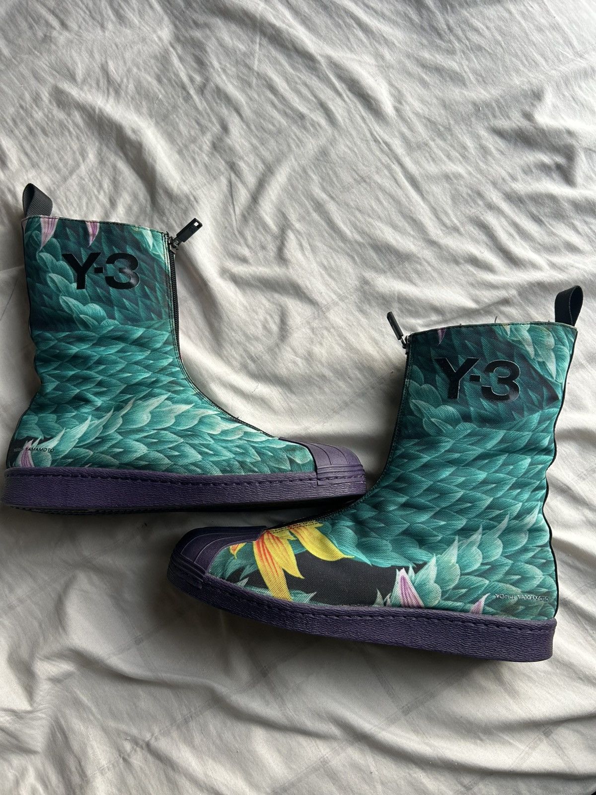Y-3 Y-3 Floral Print Foldable Sneakers(Rare) Size US 9 / EU 42 - 1 Thumbnail