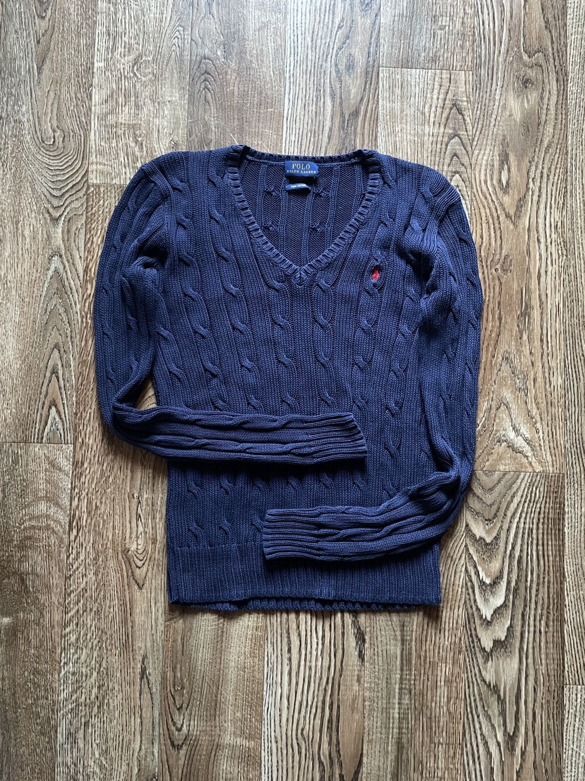 Polo Ralph Lauren Polo Ralph Lauren sweater Knitted vintage 90s V-neck Size M / US 6-8 / IT 42-44 - 1 Thumbnail