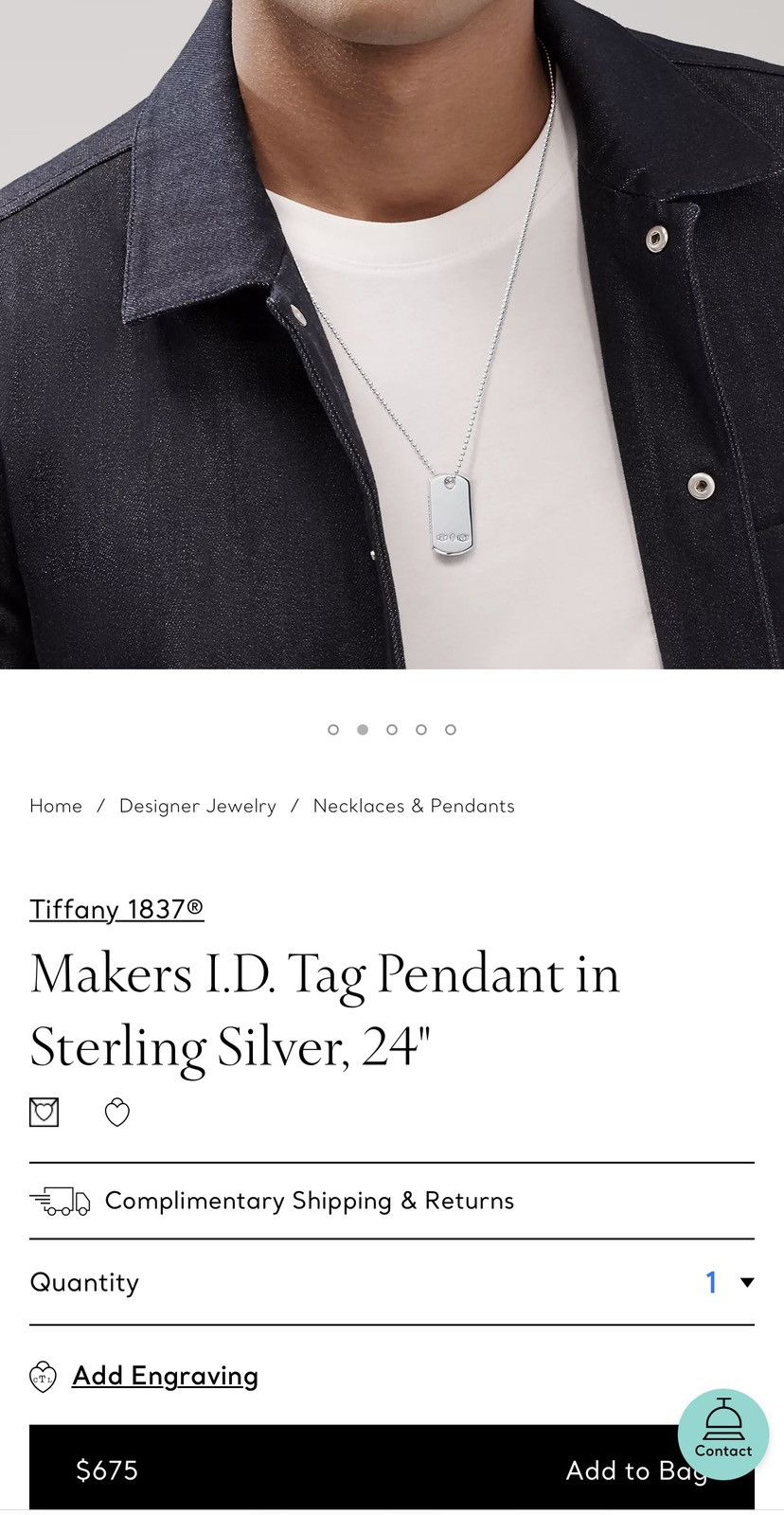 Supreme × Tiffany & Co. Supreme Tiffany & Co. Oval Tag Pearl