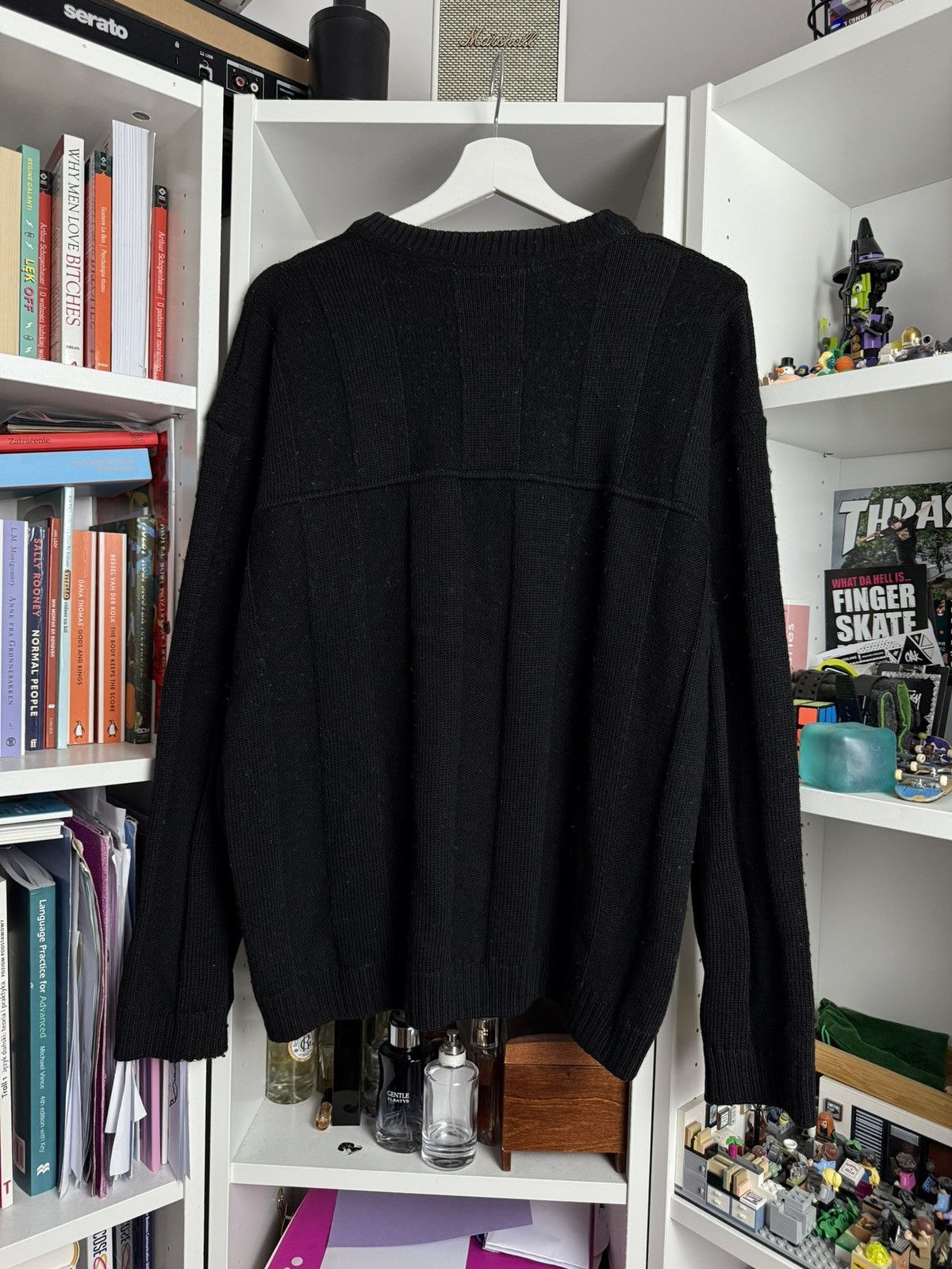 Designer × Lacoste × Vintage Vintage 90s Lacoste wool black boxy sweater XXL old money 80s Size US XXL / EU 58 / 5 - 2 Thumbnail