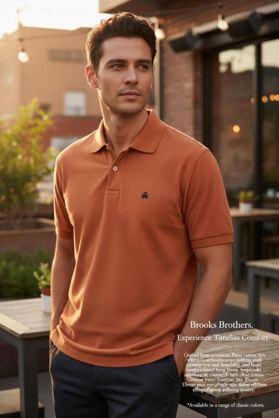 Brooks Brothers Brooks Brothers Men's Rust colored Polo Shirt Size US M / EU 48-50 / 2 - 2 Thumbnail