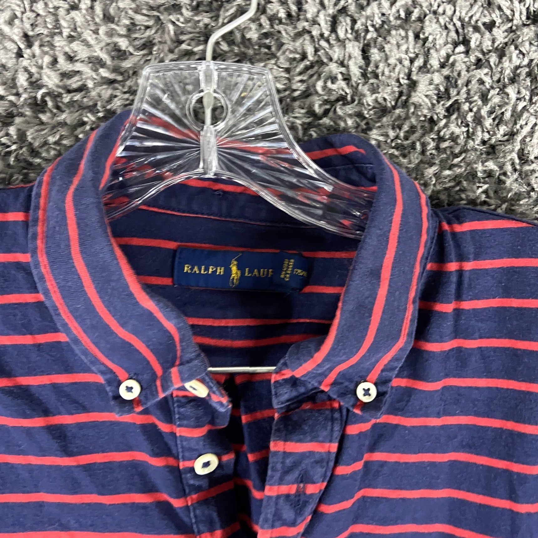 Ralph Lauren VINTAGE Ralph Lauren Polo Shirt Men M Blue Red Striped Polo Mens Medium Blue Striped 90s Theme? Size US M / EU 48-50 / 2 - 6 Thumbnail