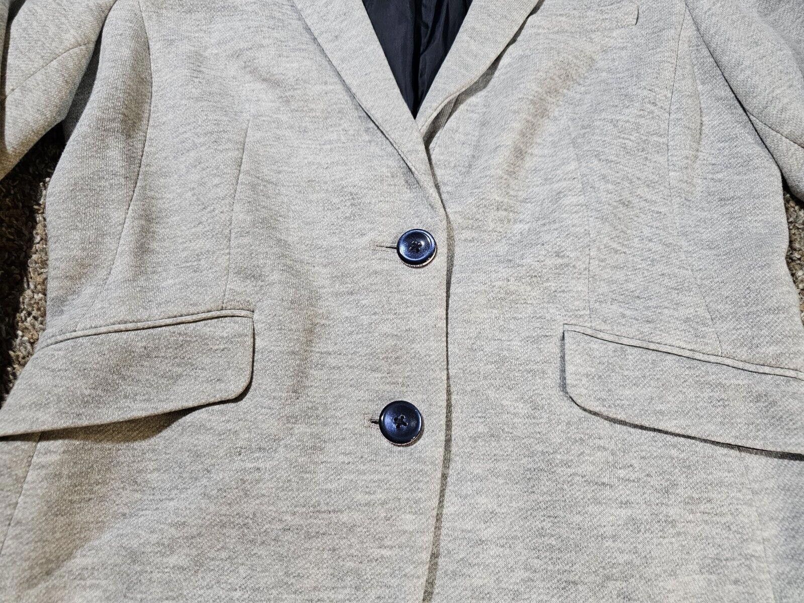 Tommy Hilfiger Tommy Hilfiger Gray 2 Button Blazer Blue Elbow Patches sz 8 Size M / US 6-8 / IT 42-44 - 2 Thumbnail