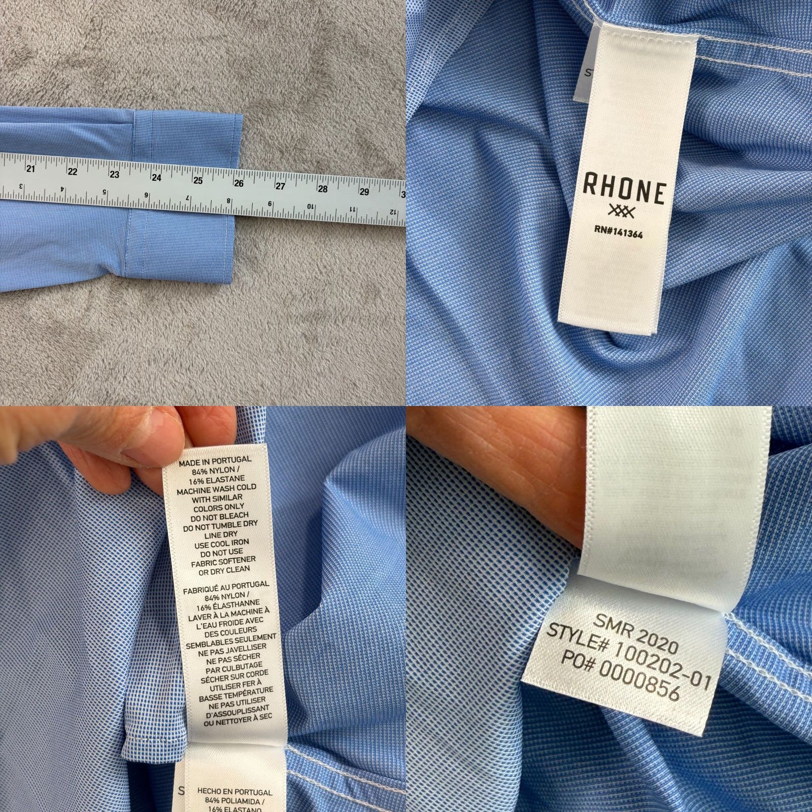 Rhone Rhone Commuter Classic Fit Performance Shirt Blue Men M Slimming Stretch All Seasons Button-Up Casual Workwear classic Rhone Size US M / EU 48-50 / 2 - 8 Thumbnail