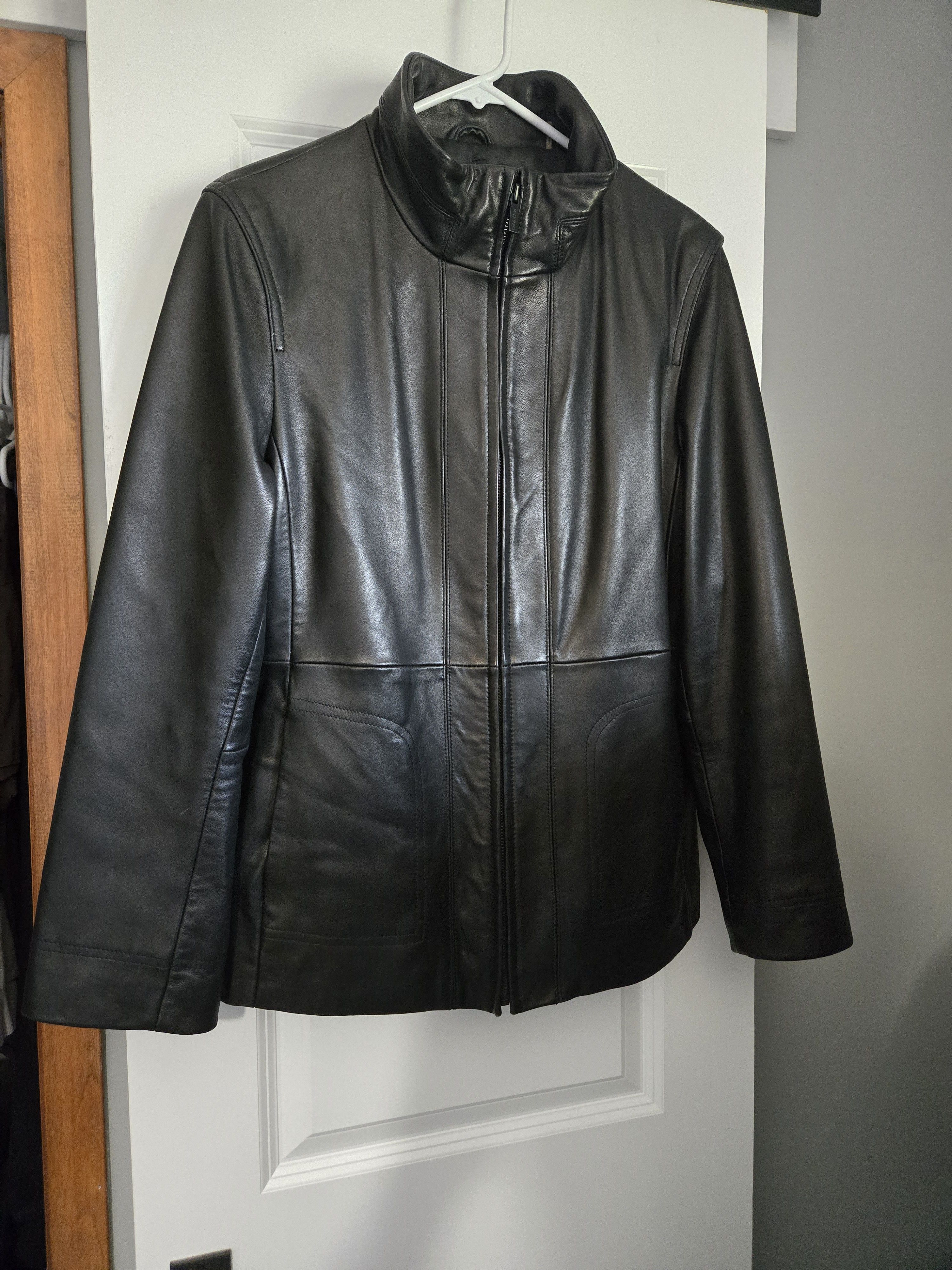 Calvin Klein CK Black Leather Jacket XXL | Grailed