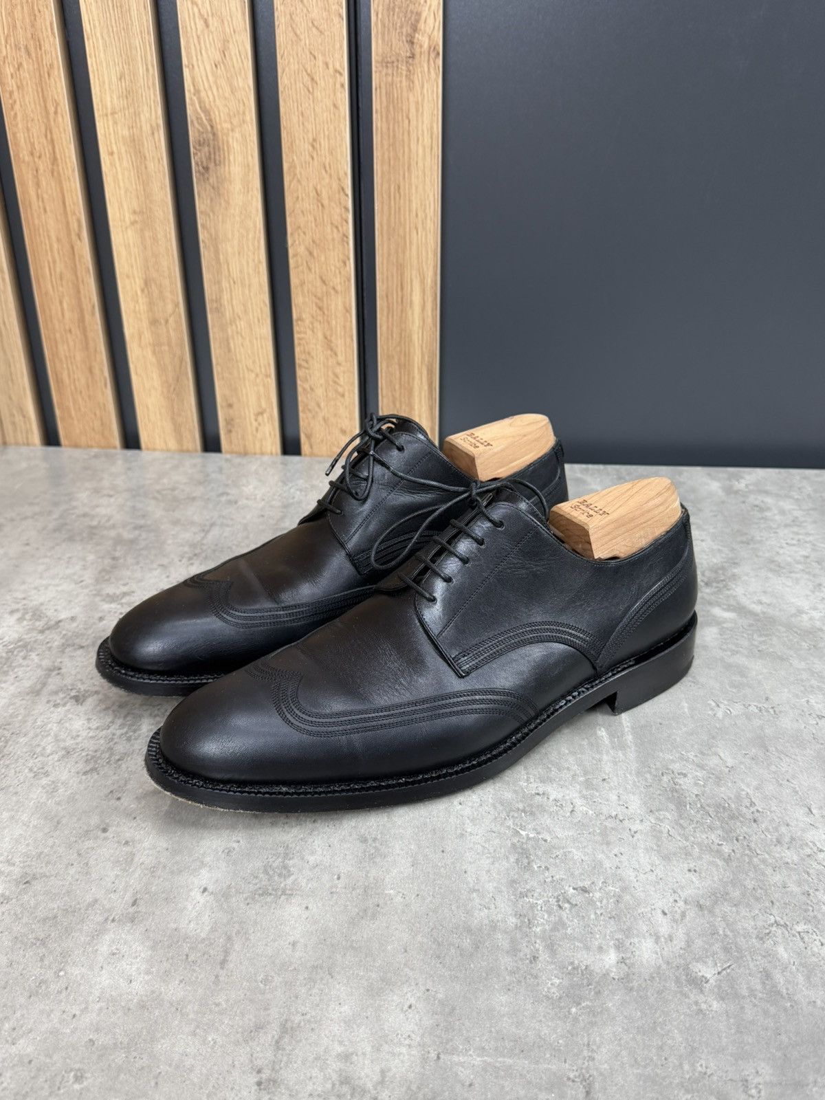 Bally Bally Scribe Black Leather Derby Shoes US 10 Size US 10 / EU 43 - 2 Thumbnail