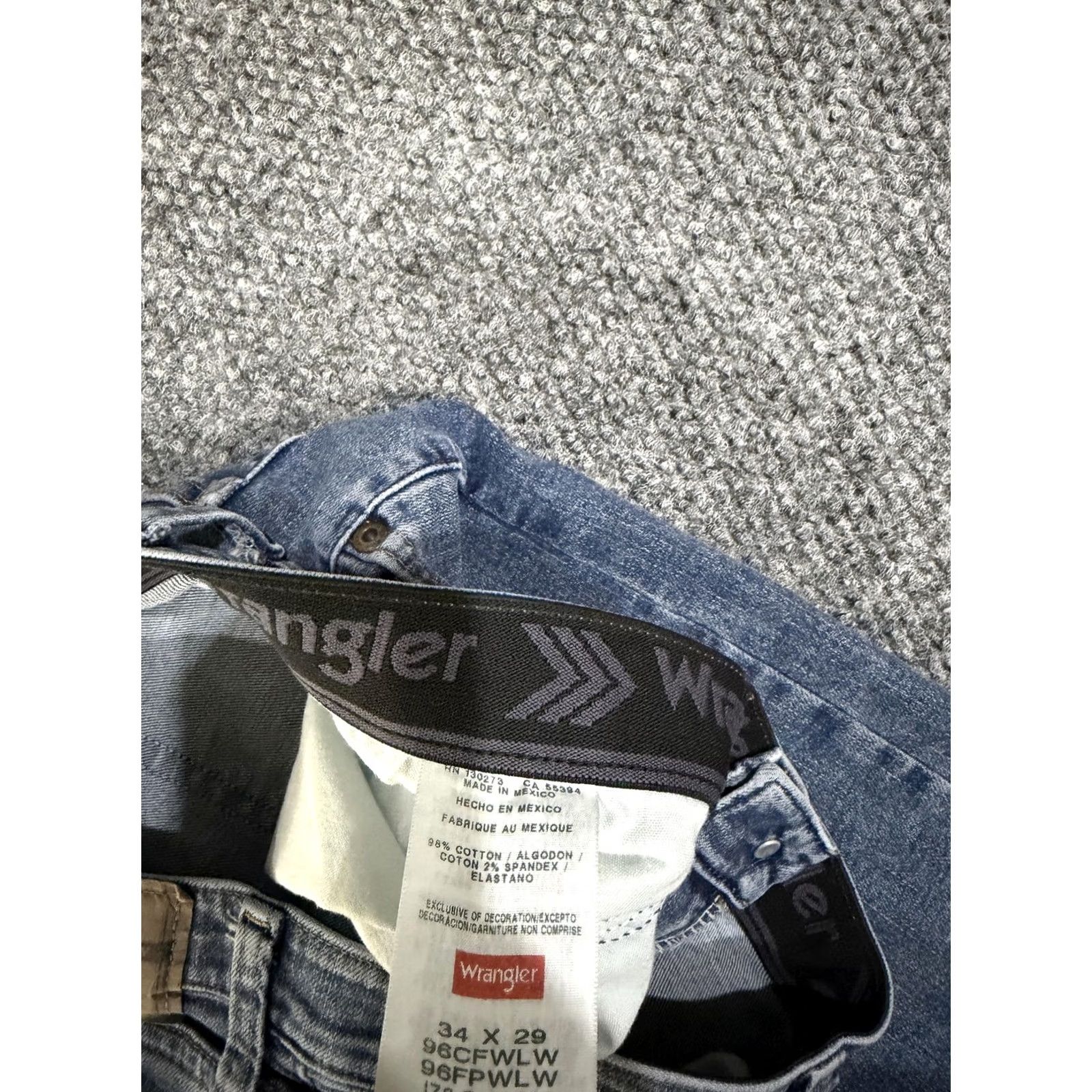 。 Wrangler Jeans Mens Straight Leg Blue 34x29 Regular Fit Denim