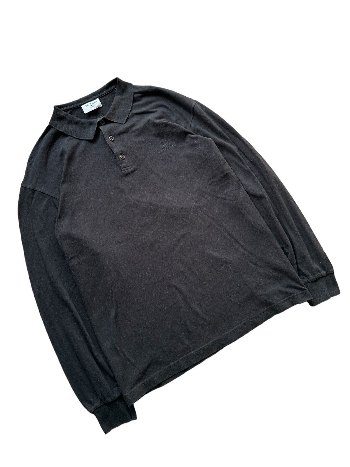 Valentino × Vintage 1990s Valentino polo black long sleeve Size US L / EU 52-54 / 3 - 2 Thumbnail