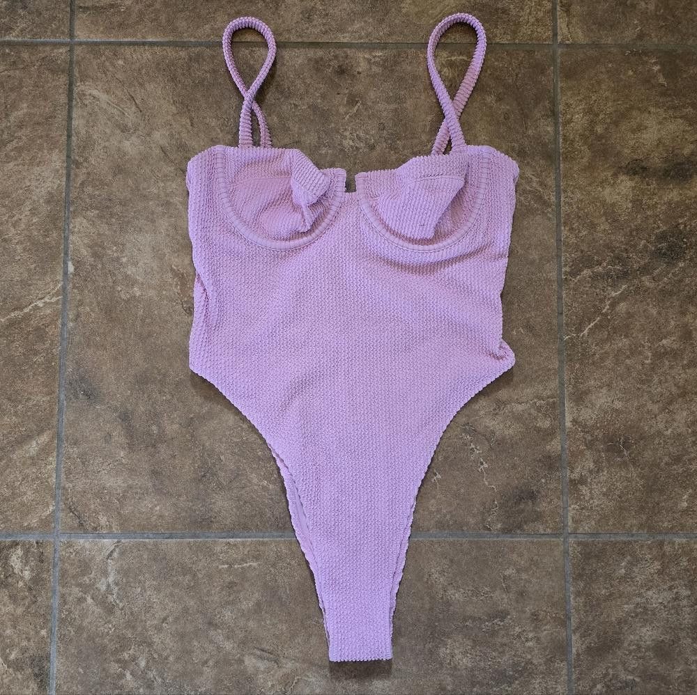 H&M Light Pink Detailed H&M Monokini Size ONE SIZE - 3 Thumbnail