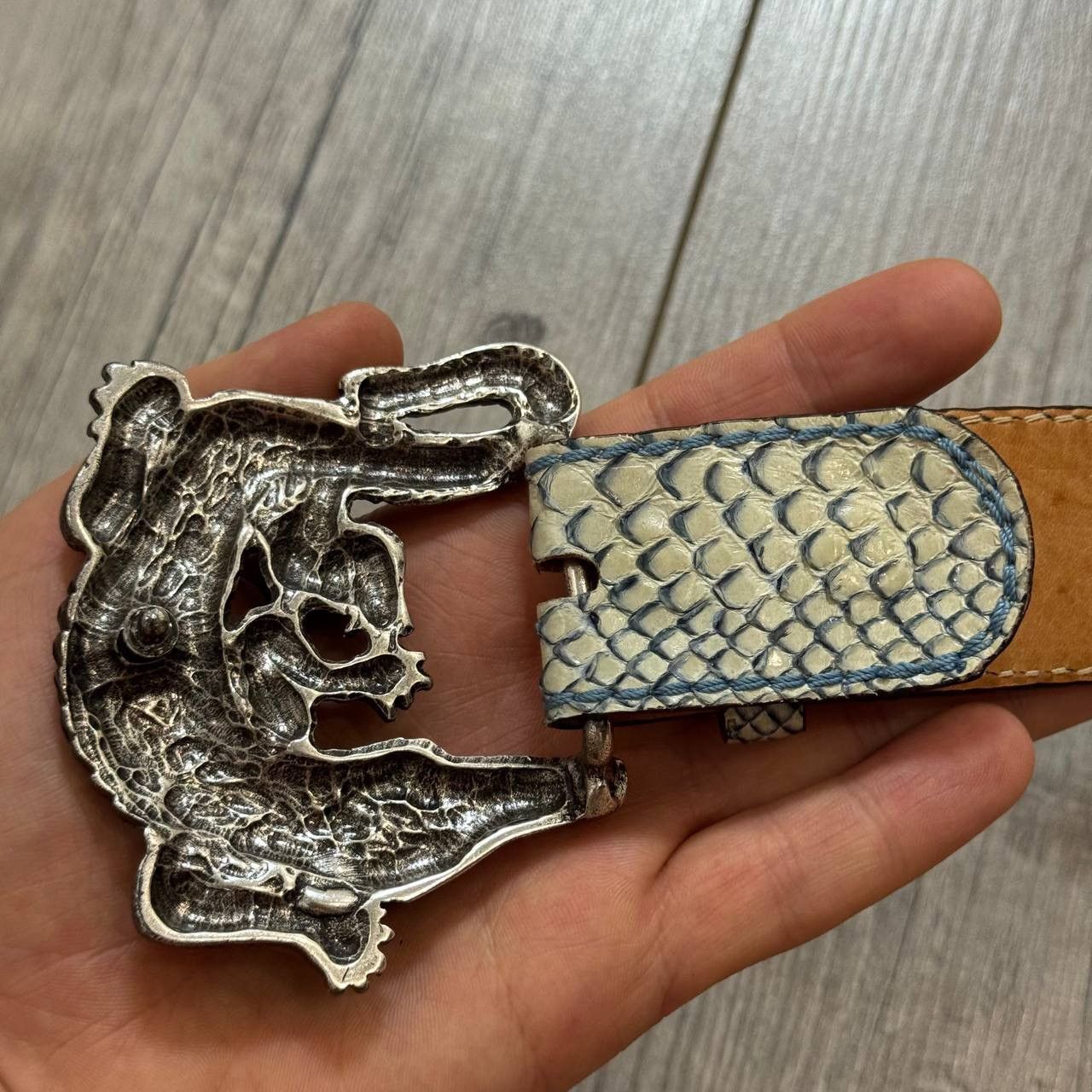 Other Reptile’s House Genuine Python Belt w/ Crocodile Buckle Size ONE SIZE - 8 Thumbnail