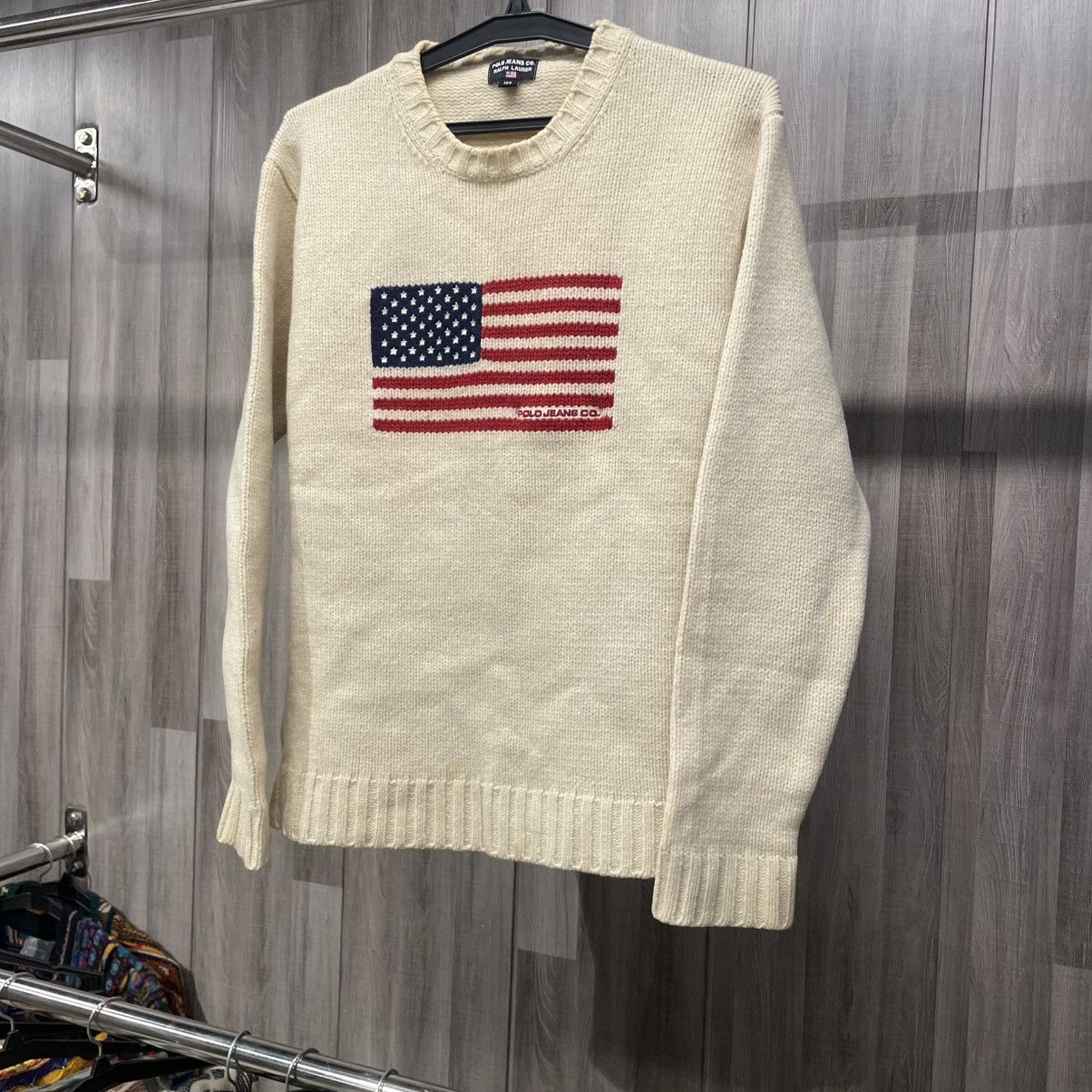 Polo Ralph Lauren × Vintage Polo Ralph Lauren American Flag Sweater Size US XL / EU 56 / 4 - 3 Thumbnail