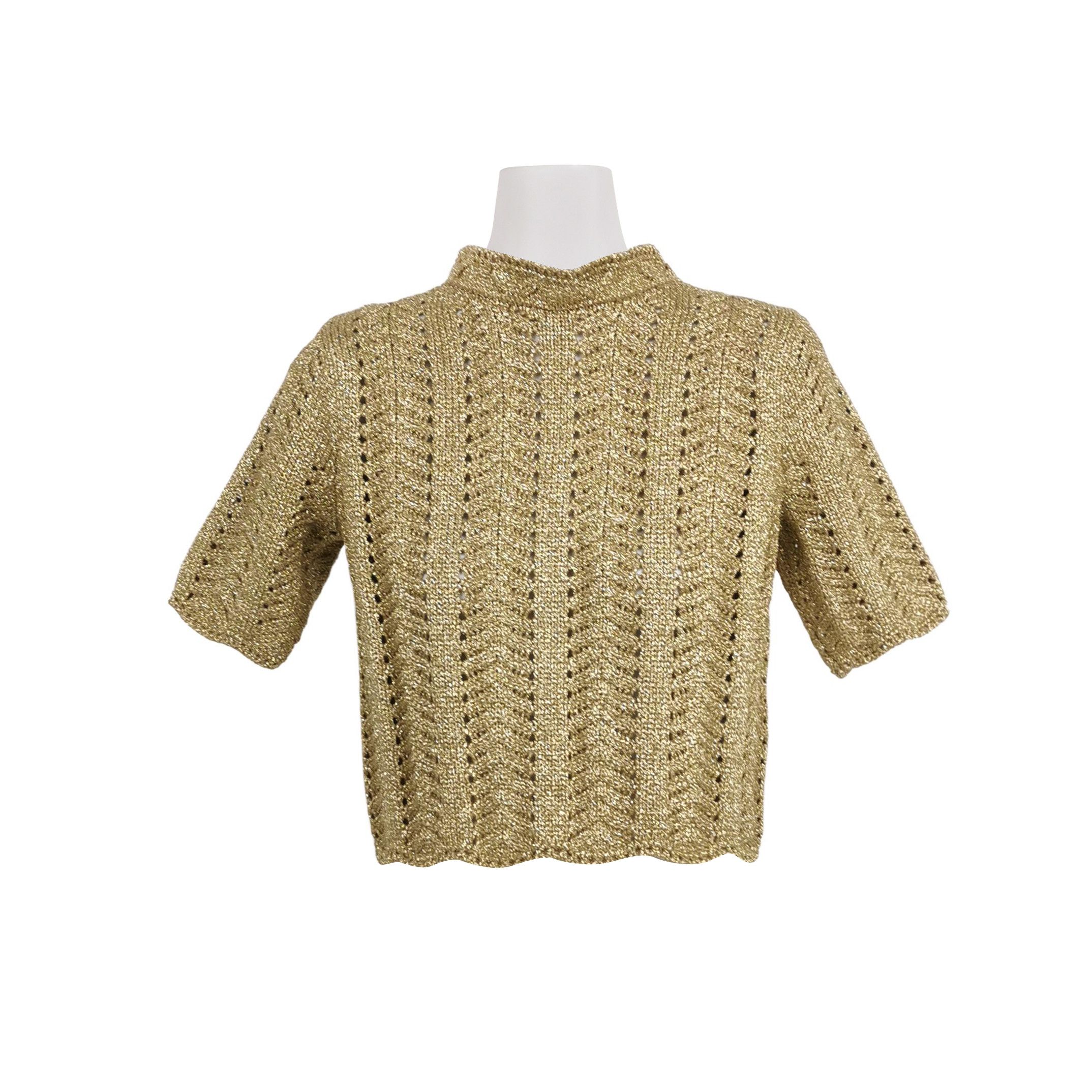 Gucci Gucci Metallic Knit Sweater XS Size XS / US 0-2 / IT 36-38 - 1 Thumbnail
