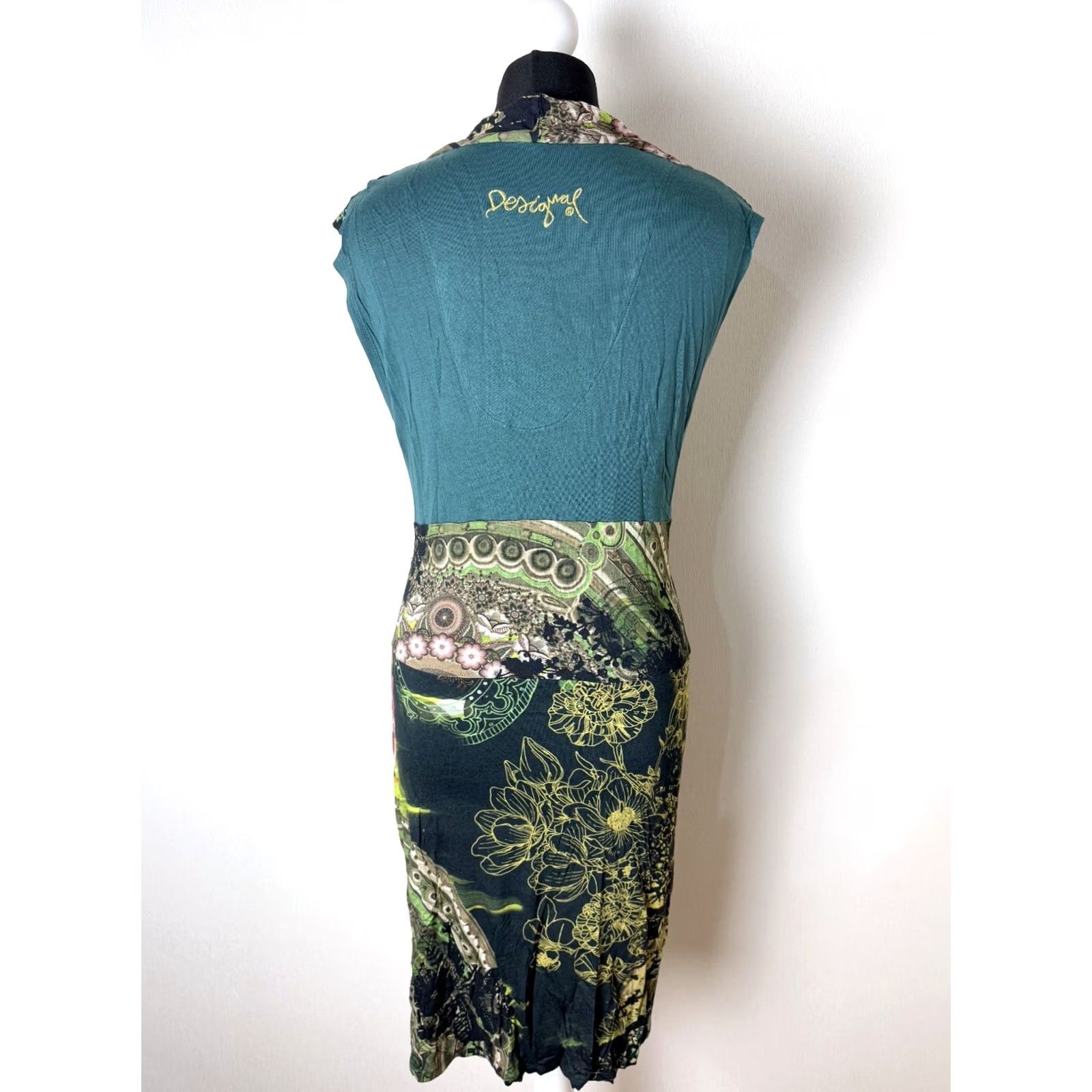 Desigual Desigual Womens Floral Sleeveless Dress XL Midi A-Line Multicoloured Size XL / US 12-14 / IT 48-50 - 3 Thumbnail