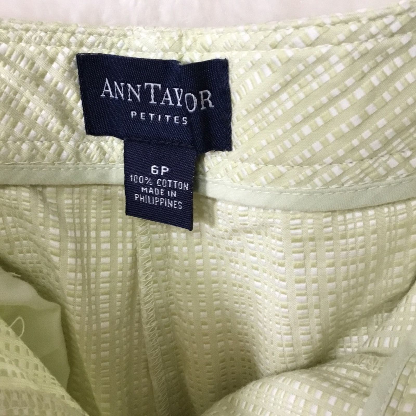Ann Taylor Ann Taylor Green Pattern Crop Pants Size 28" / US 6 / IT 42 - 6 Thumbnail