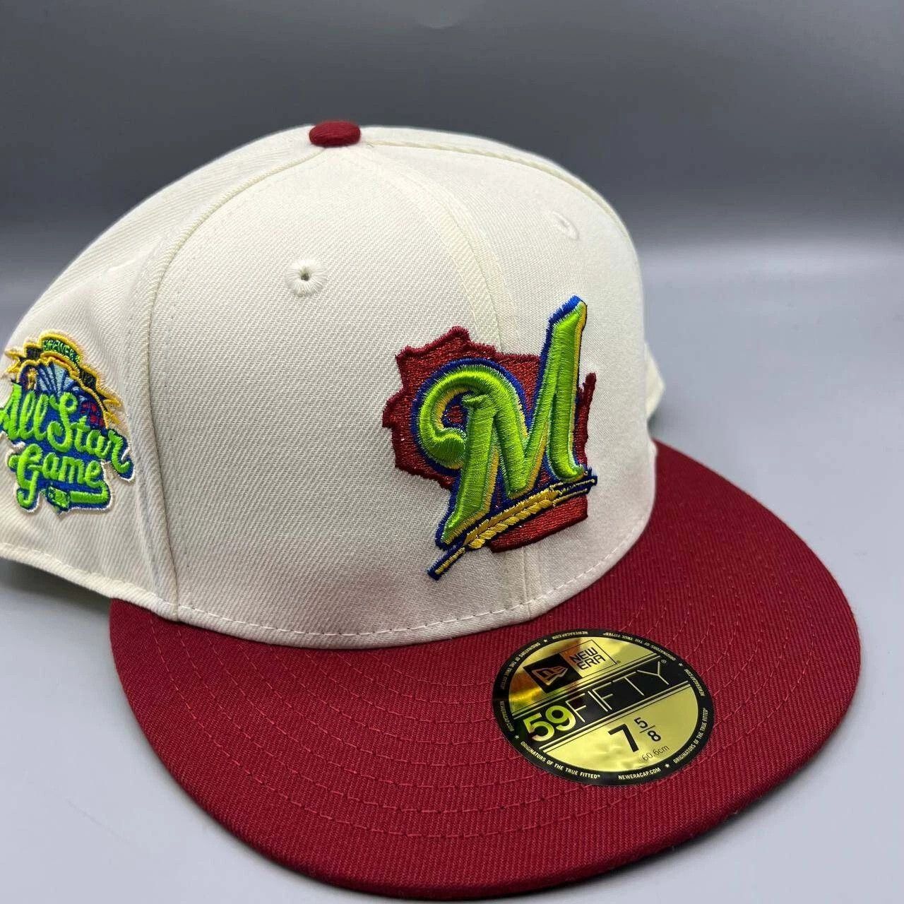 New Era Milwaukee Brewers Hat Men 7 5/8 59Fifty New Era Fitted Cap Size ONE SIZE - 1 Thumbnail