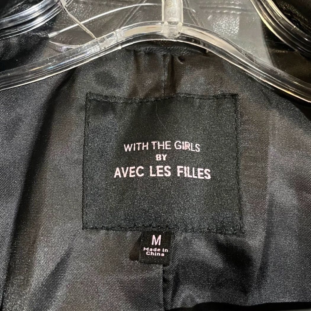 AVEC LES FILLES Avec Les Filles Coat Trench Black Faux Leather Long Double Breasted Women's M Size M / US 6-8 / IT 42-44 - 4 Thumbnail
