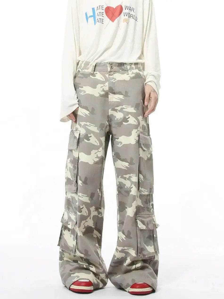 Japanese Brand Retro loose wide leg camouflage jeans Size US 32 / EU 48 - 6 Thumbnail