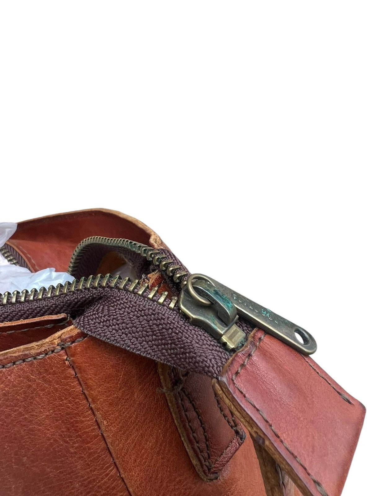 Leather Vintage Turkuabo Japan Faded Patina Leather Sling Bag Size ONE SIZE - 21 Thumbnail