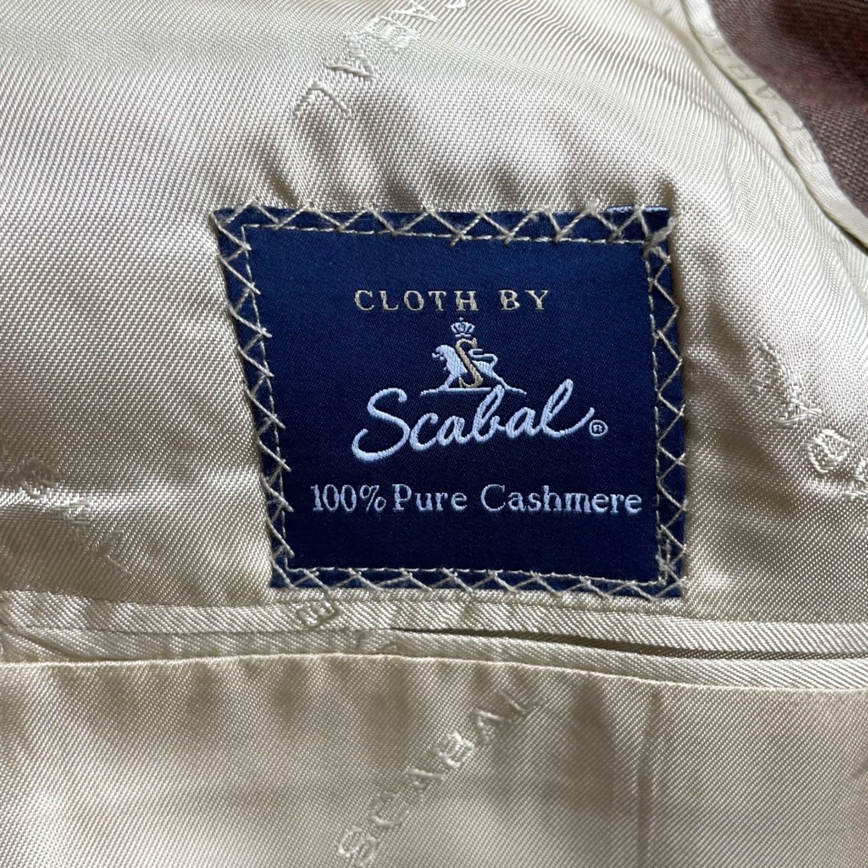 Vintage Scabal Blazer Shirt Mens 40R Brown Pink Plaid 100% Cashmere 2-Button Notch Lapel, Single-Breasted, Regular, Vintage No Size 40R - 5 Thumbnail