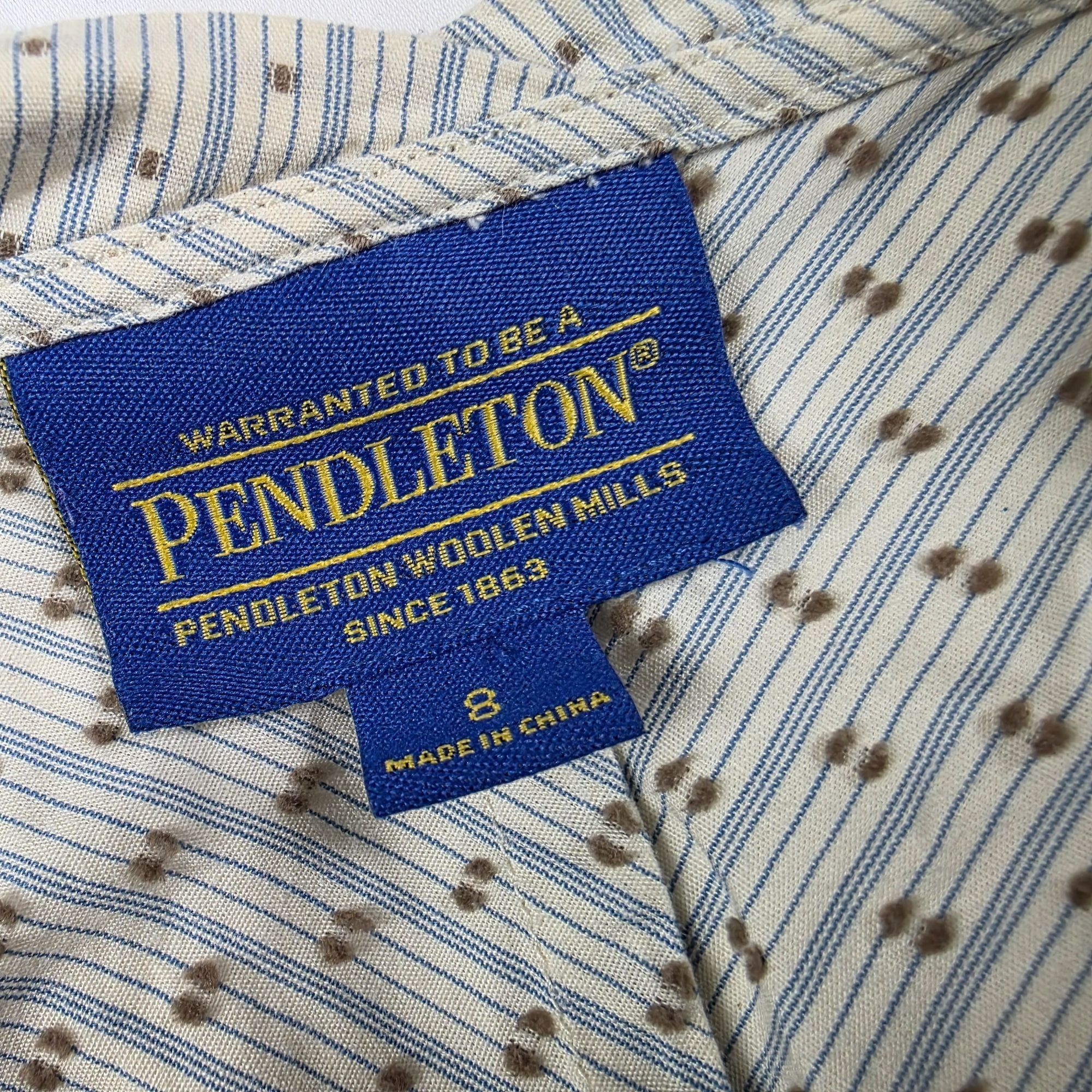 Pendleton Pendleton Tailored Blouse Womens Size 8 White Blue Pinstripe Size M / US 6-8 / IT 42-44 - 3 Thumbnail