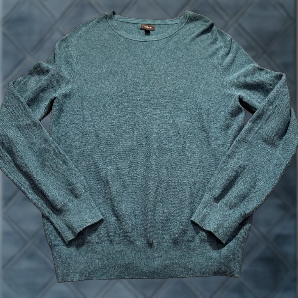 J.Crew J.CREW Sweater Crewneck Womens Medium Blue 100% Cotton Pullover Cozy Classic Knit Long Sleeve Winter Fall Women Size M / US 6-8 / IT 42-44 - 1 Thumbnail